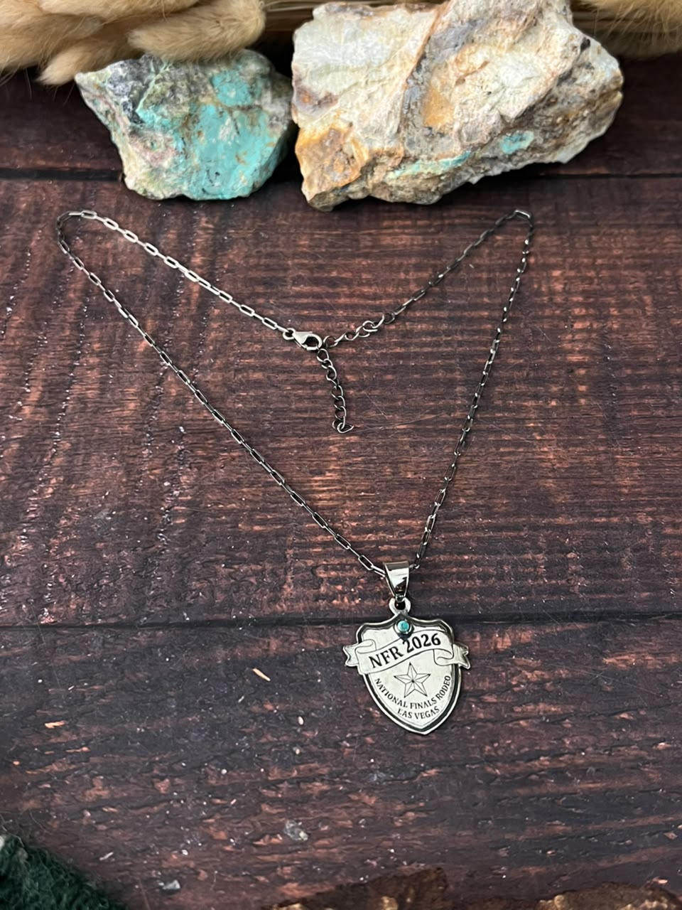 Handmade Sterling Silver Kingman Turquoise NFR Collection: Necklace Signed Nizhoni