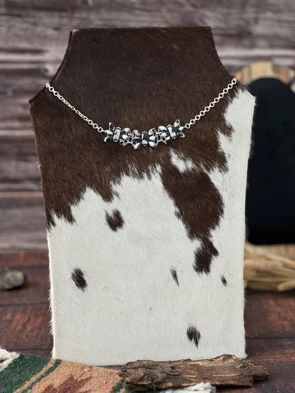 Handmade Sterling Silver White Buffalo Choker Necklace Signed Nizhoni