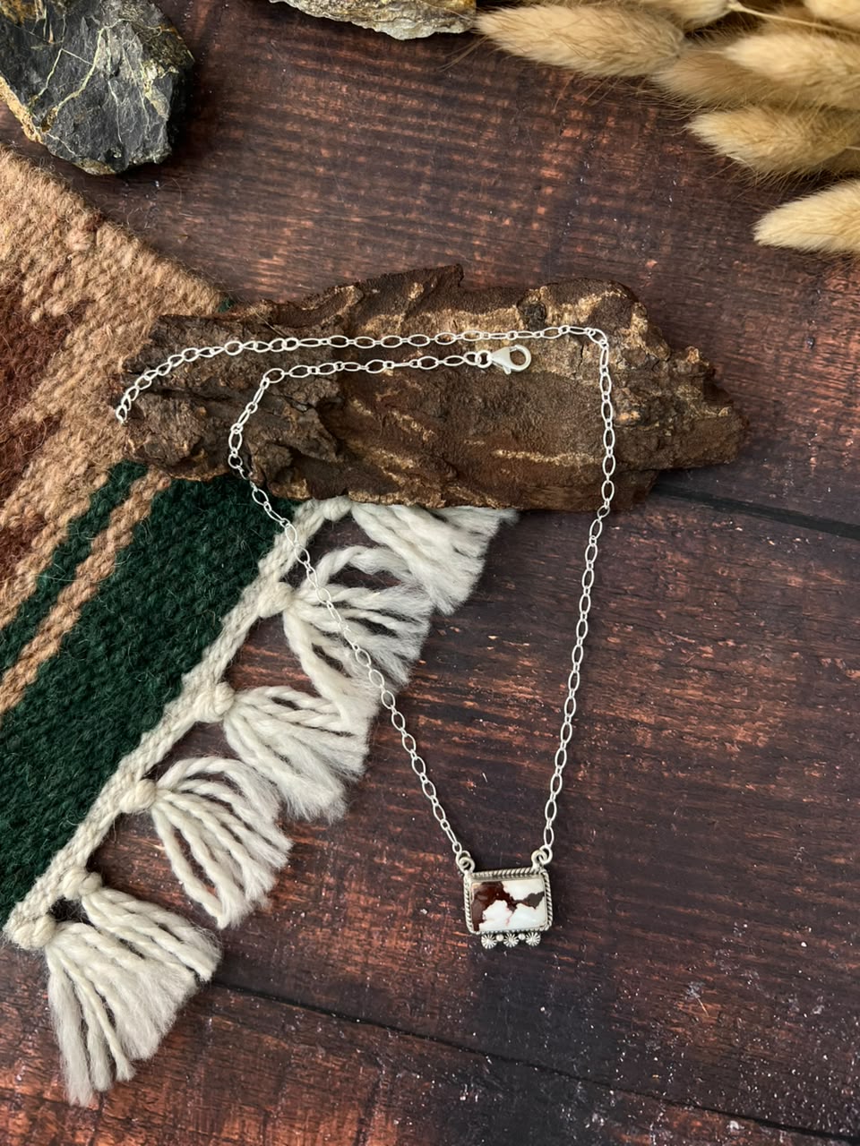 Handmade Sterling Silver Wildhorse Necklace Signed Nizhoni