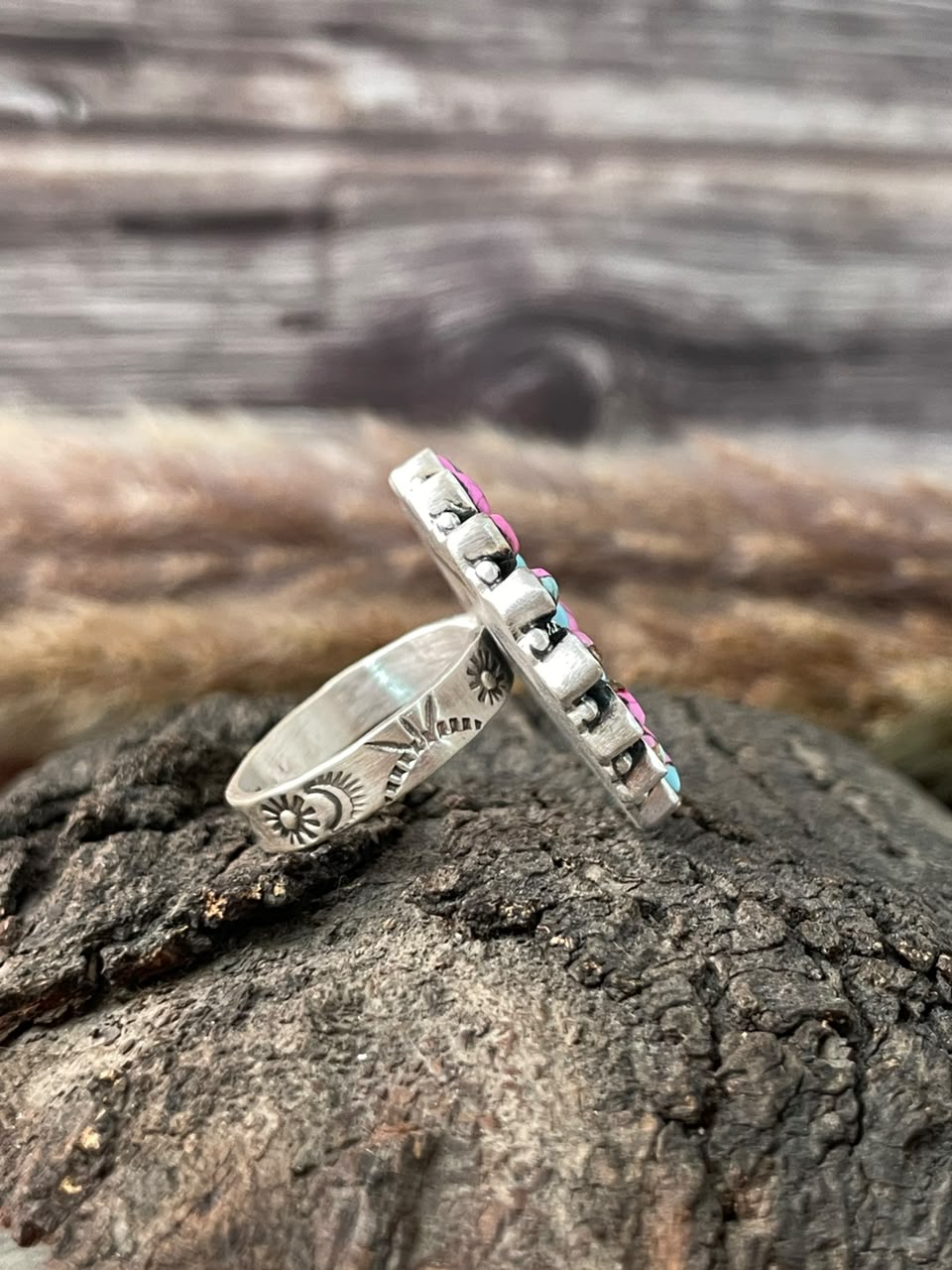 Handmade Sterling Silver Cotton Candy Adjustable Ring Signed Nizhoni (1)