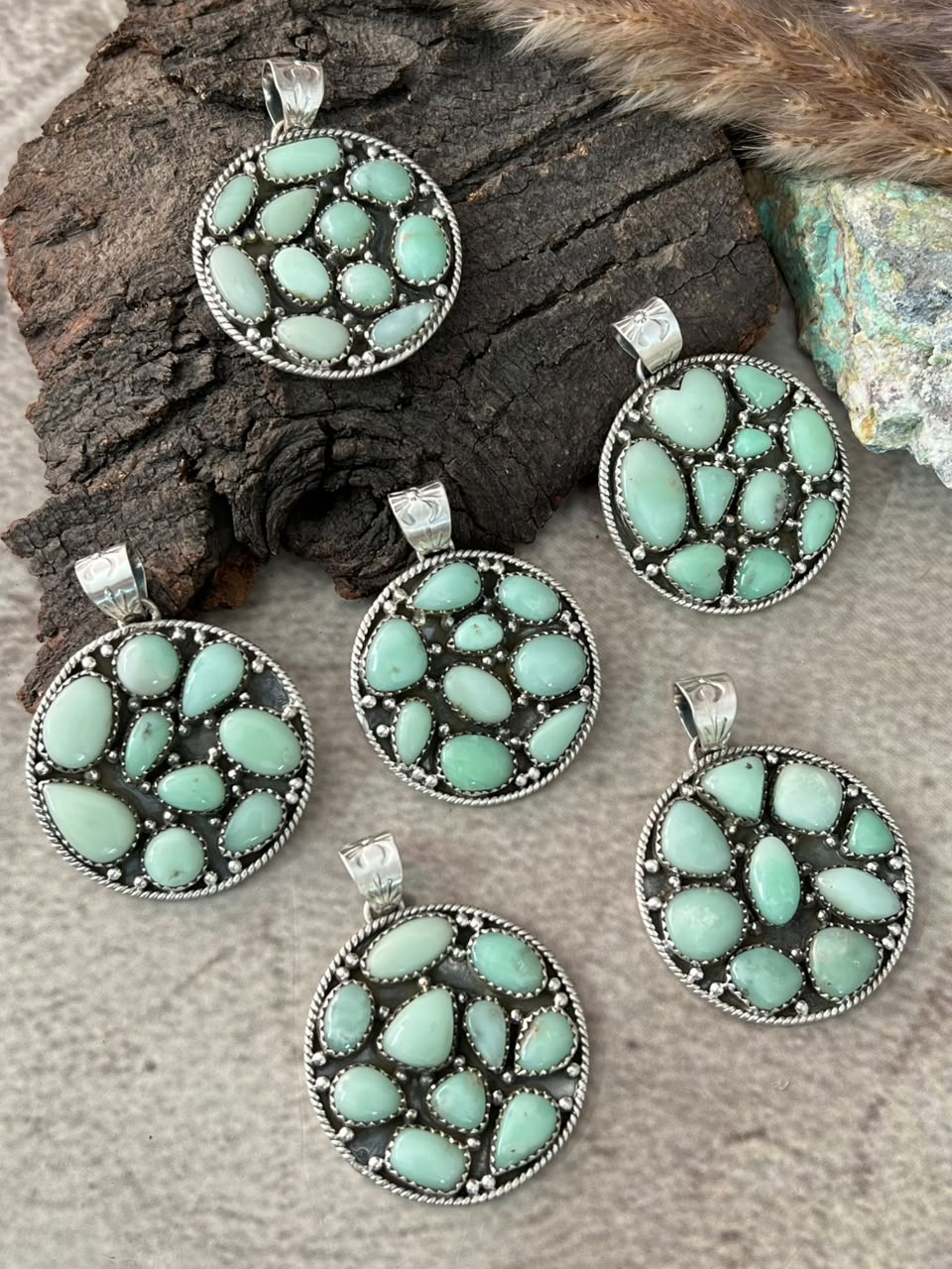 Handmade Sterling Silver Paloma Turquoise Pendant Signed Nizhoni