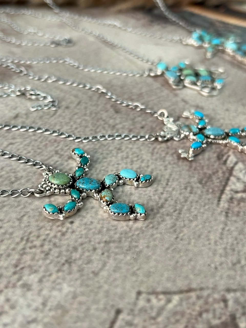 Handmade Sterling Silver Kingman Turquoise Necklace Signed Nizhoni