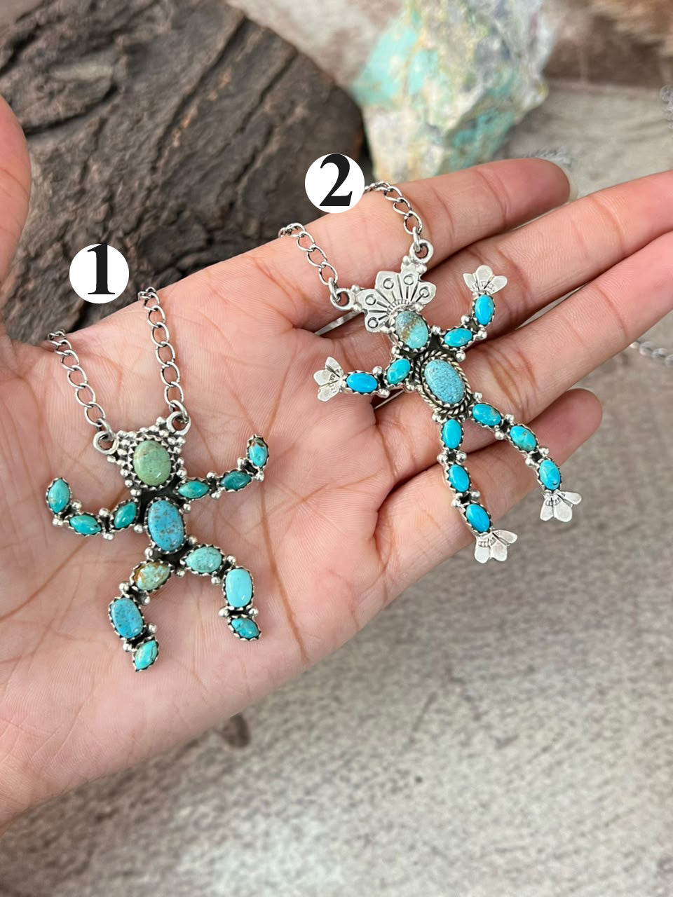 Handmade Sterling Silver Kingman Turquoise Necklace Signed Nizhoni