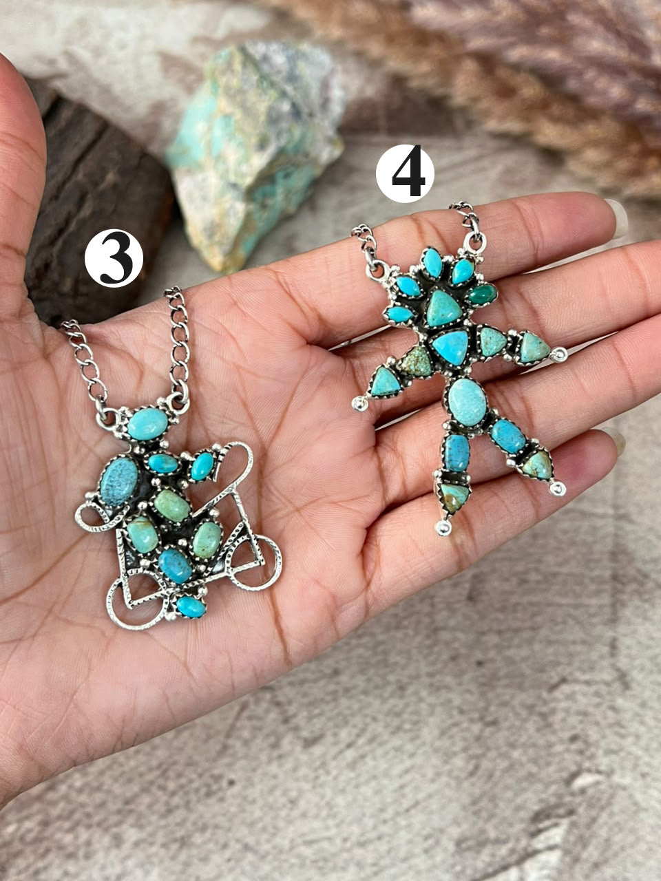 Handmade Sterling Silver Kingman Turquoise Necklace Signed Nizhoni