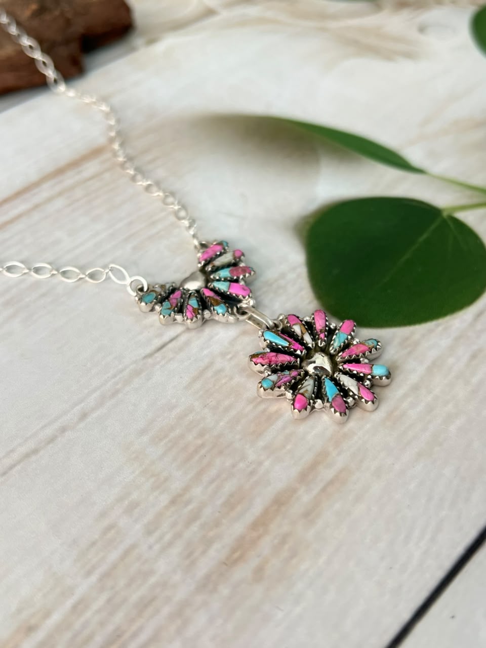 Handmade Sterling Silver Cotton Candy Heart Collection: Necklace Signed Nizhoni (2)