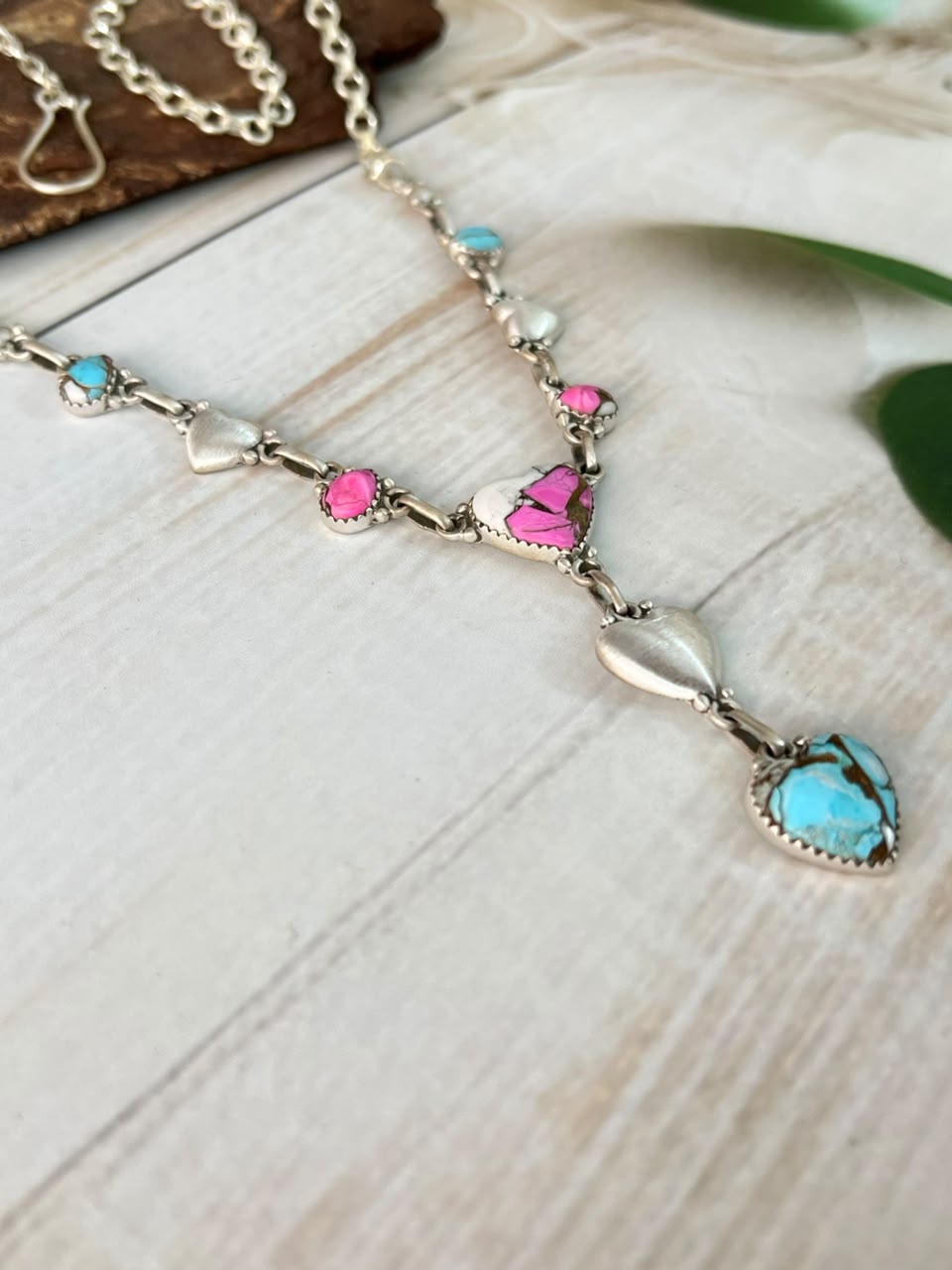 Handmade Sterling Silver Cotton Candy Heart Collection: Necklace Signed Nizhoni (4)
