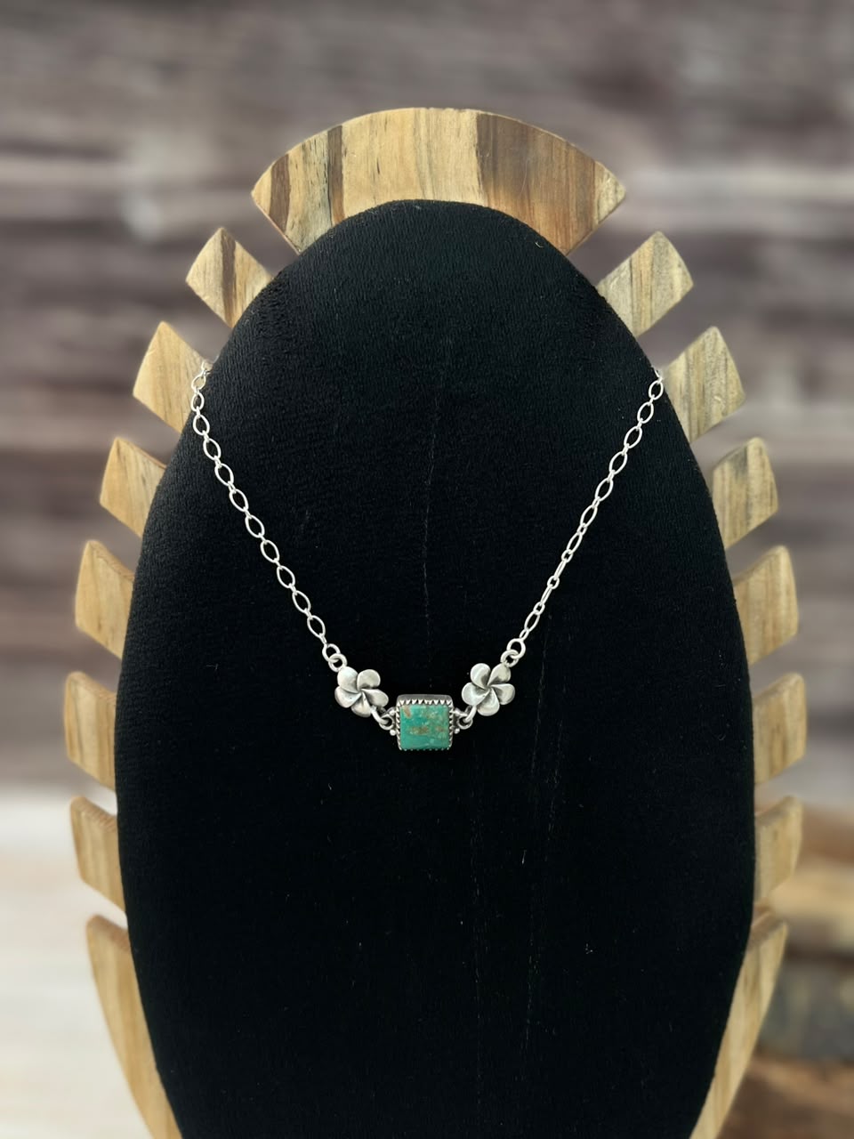 Handmade Sterling Silver Cripple Creek Turquoise Necklace Signed Nizhoni