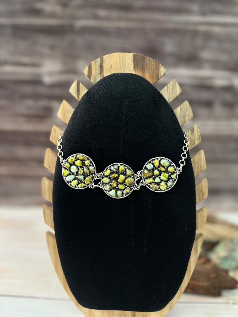 Handmade Sterling Silver Palomino Turquoise Choker Necklace Signed Nizhoni