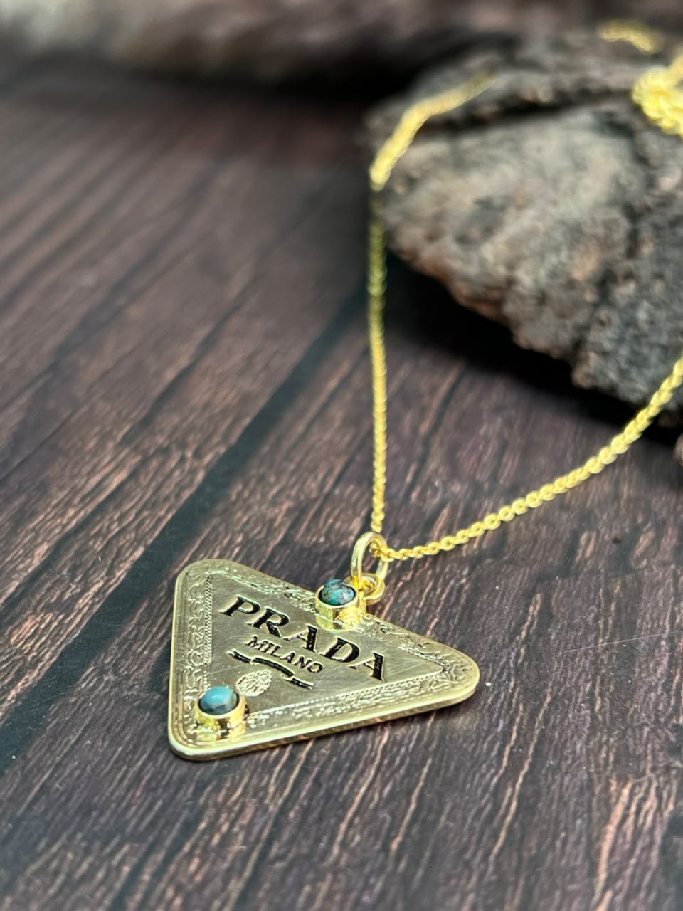 “The Golden Collection” Handmade Gold-Plated Kingman Turquoise Boujee Necklace Signed Nizhoni