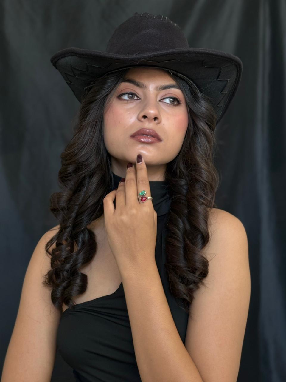 Handmade Sterling Silver Dahlia Rose With Emerald Valley Turquoise Ring "Signed Nizhoni"