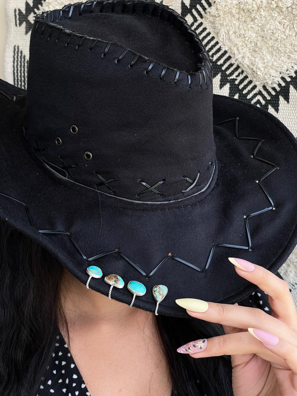 Handmade Sterling Silver Baja Turquoise Collection: Hat Pin "Signed Nizhoni"