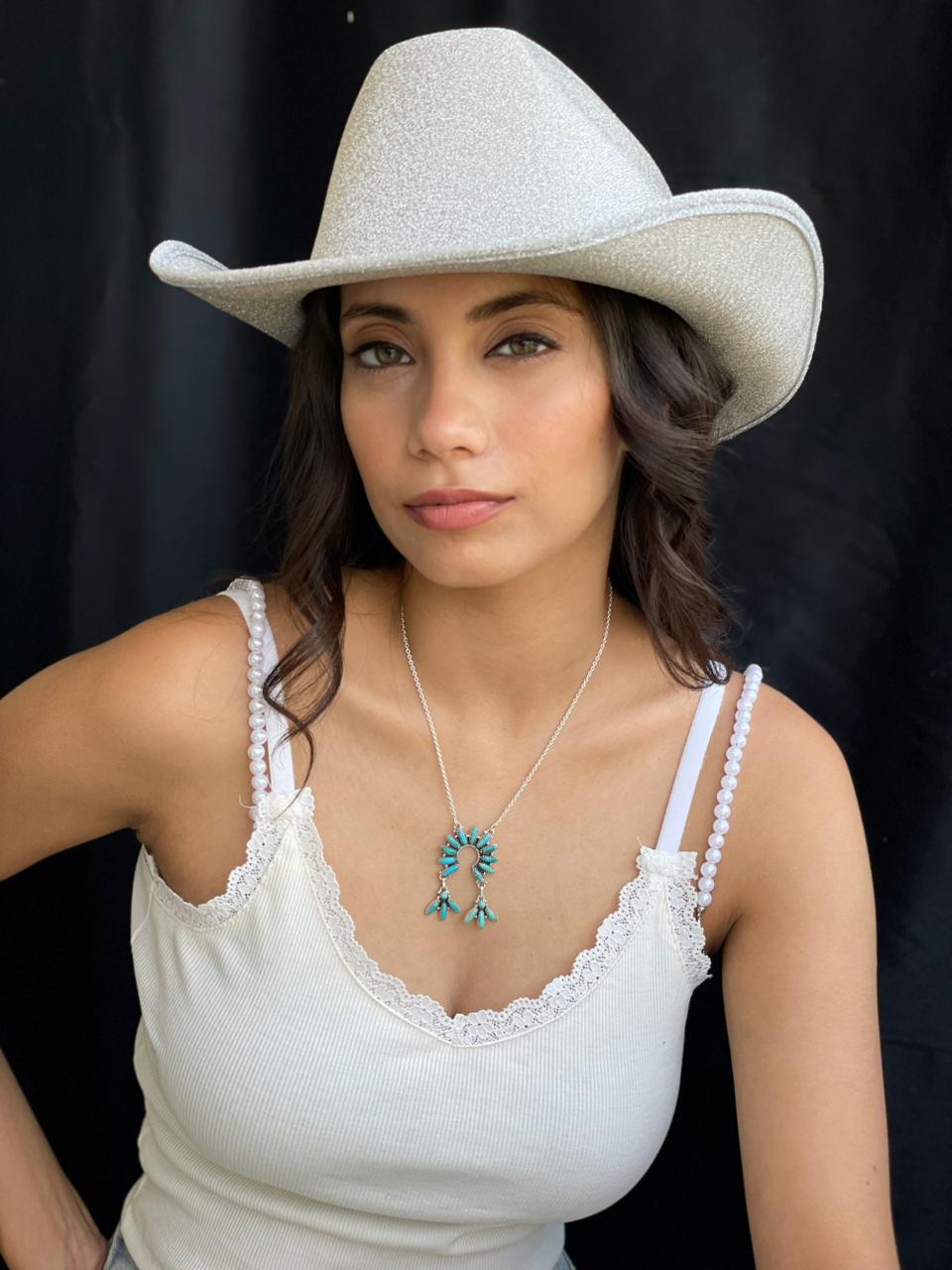 Handmade Sterling Silver Kingman Turquoise Naja Necklace "Signed Nizhoni"