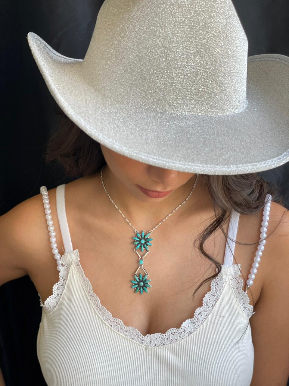Handmade Sterling Silver Kingman Turquoise Necklace "Signed Nizhoni"