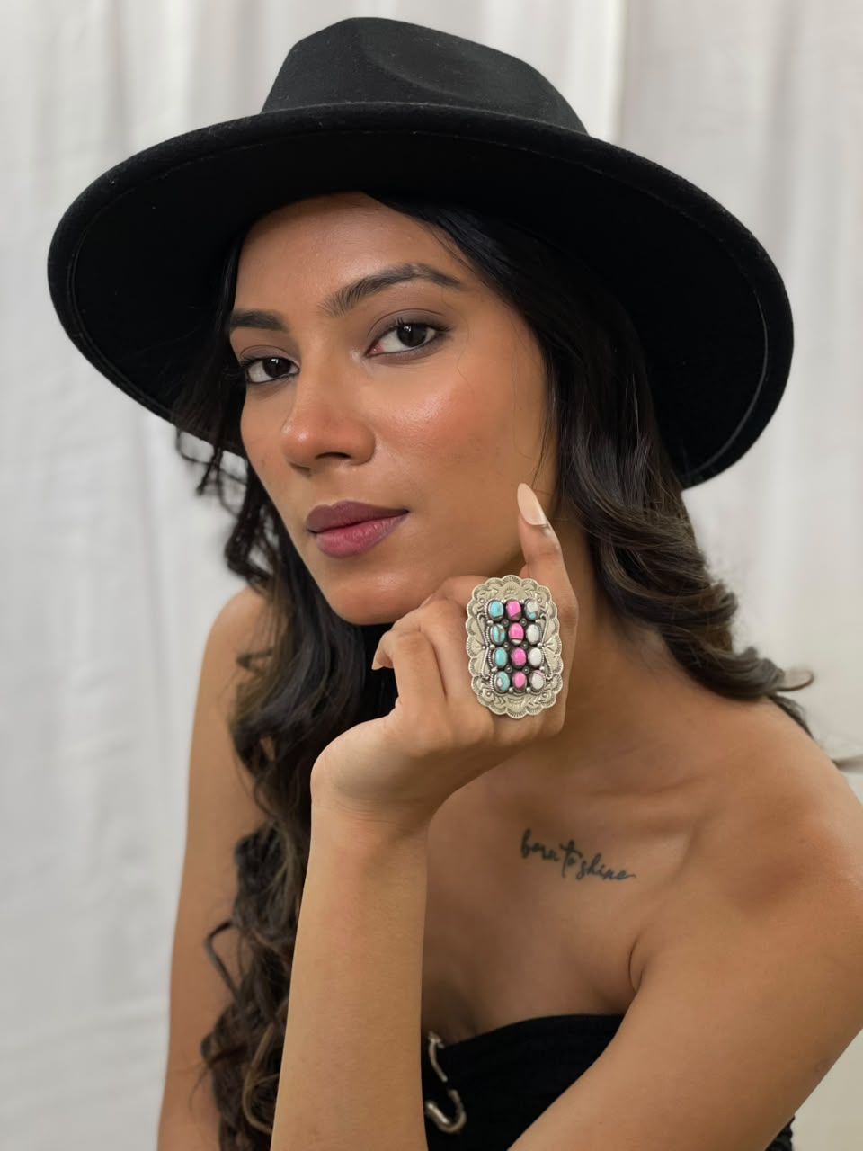 Handmade Sterling Silver Cotton Candy Adjustable Ring Signed Nizhoni