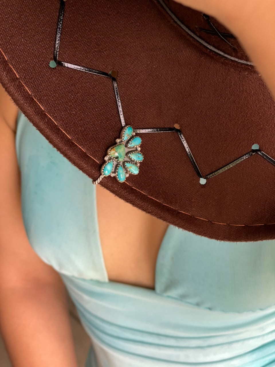 Handmade Sterling Silver Kingman Turquoise Hat Pin Signed Nizhoni •99