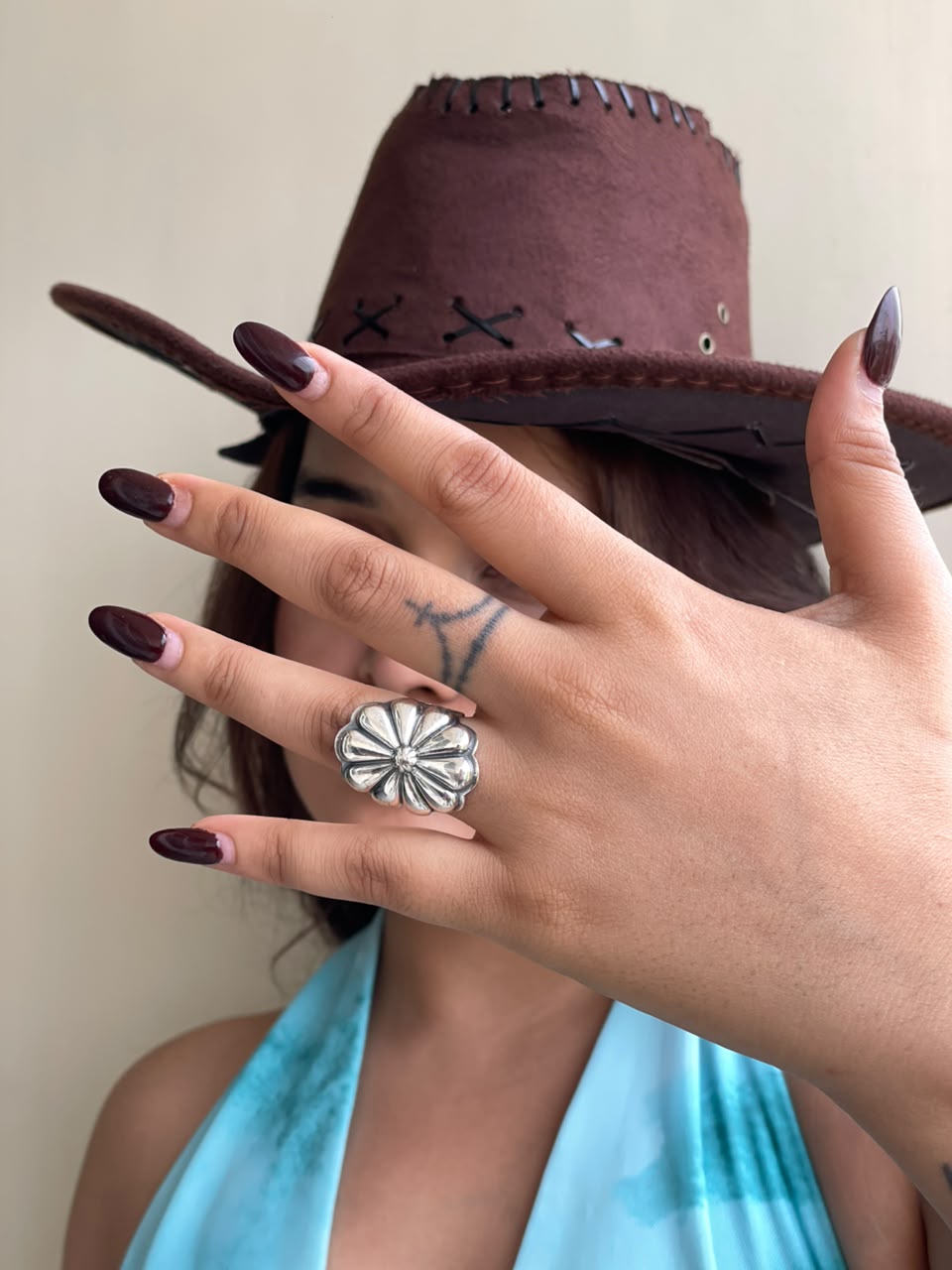 Handmade Sterling Silver Shiny Adjustable Flower Ring Leslies Fav