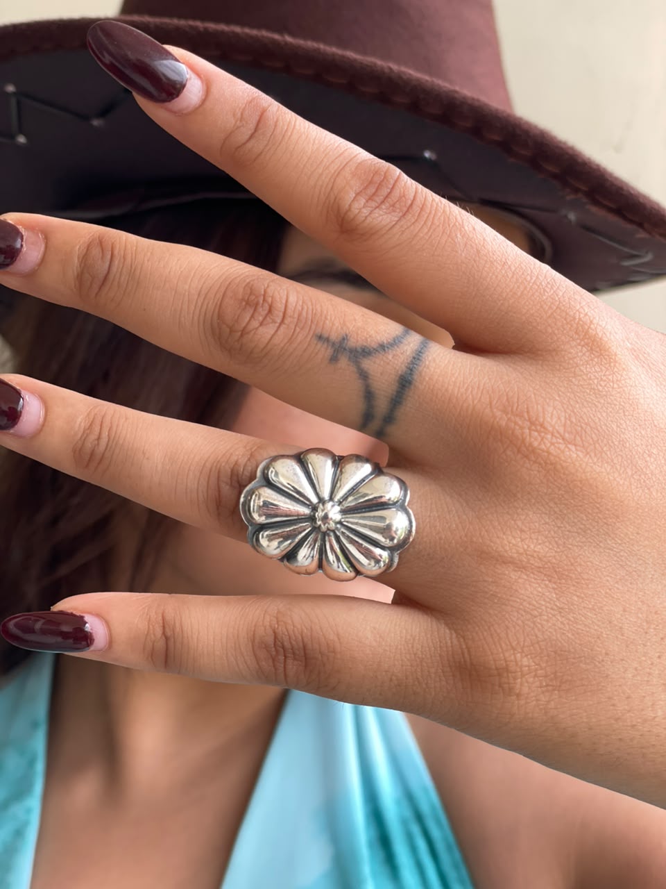 Handmade Sterling Silver Shiny Adjustable Flower Ring Leslies Fav