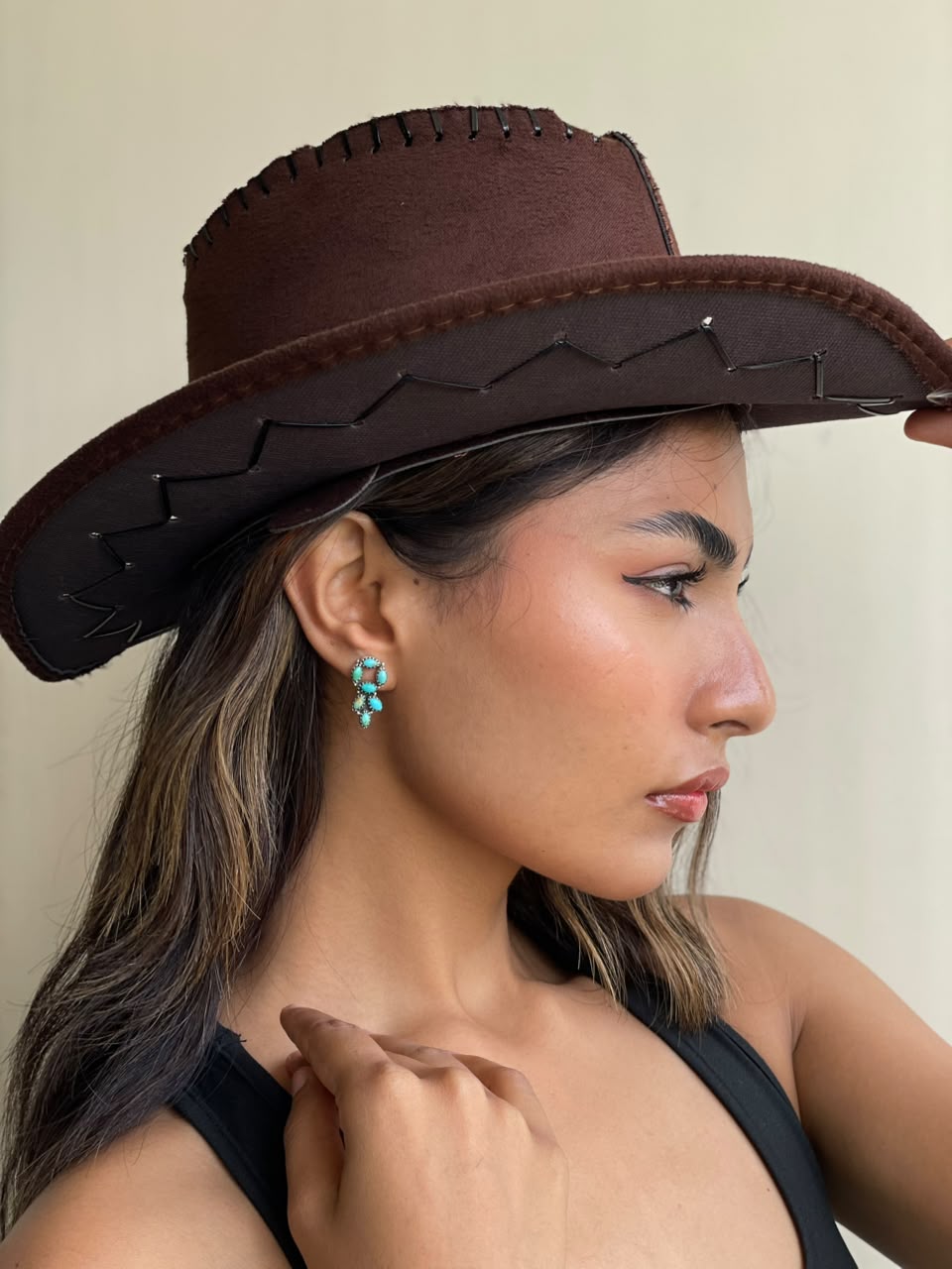 Handmade Sterling Silver Kingman Turquoise Post Studs Earrings Signed Nizhoni