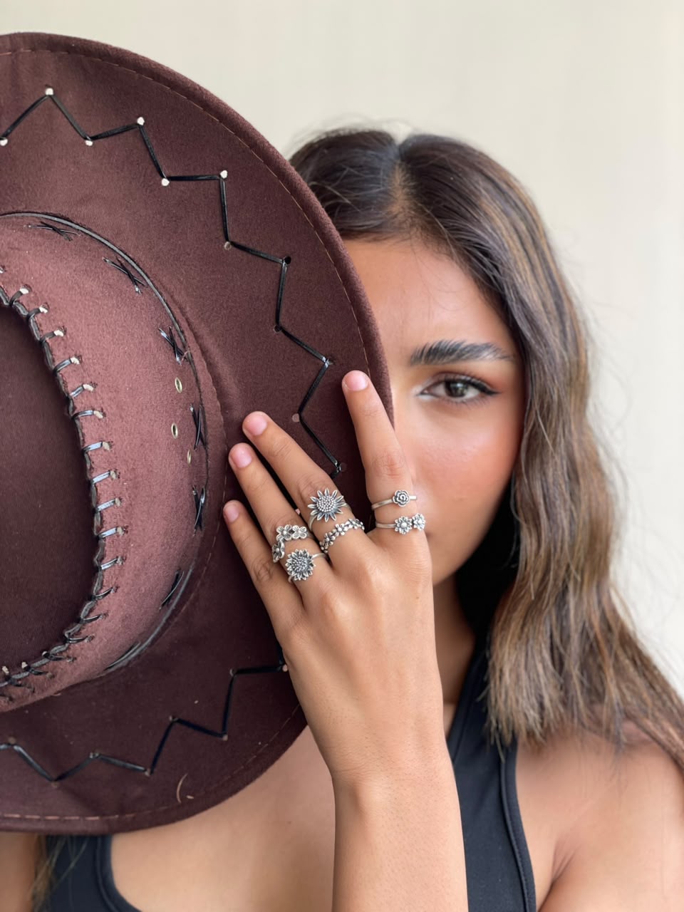 Handmade Sterling Silver Desert Bloom Stack Collection: Adjustable Ring
