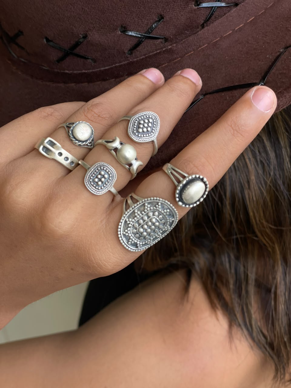 Handmade Sterling Silver Desert Relics Stack Collection: Adjustable Ring