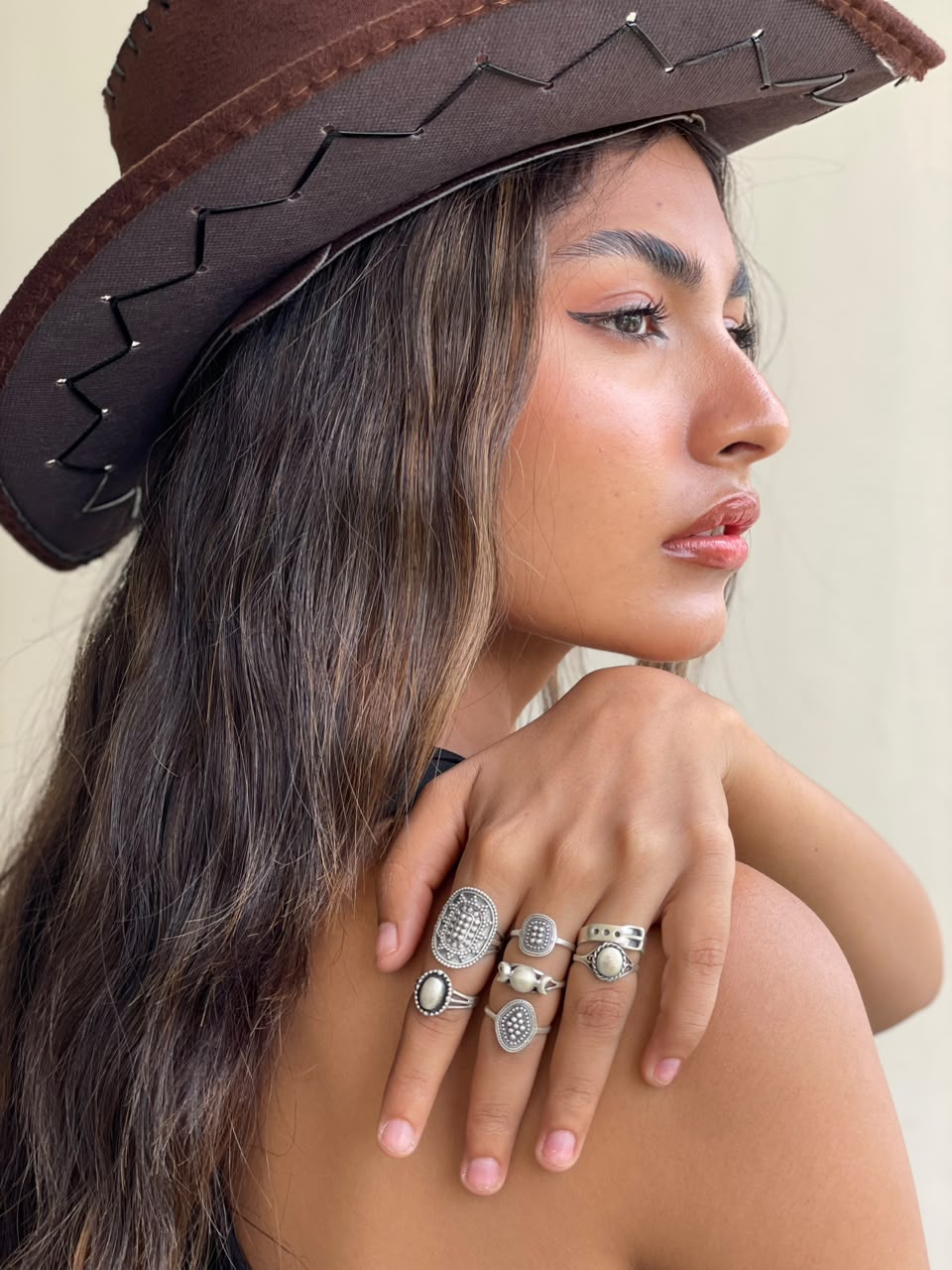 Handmade Sterling Silver Desert Relics Stack Collection: Adjustable Ring