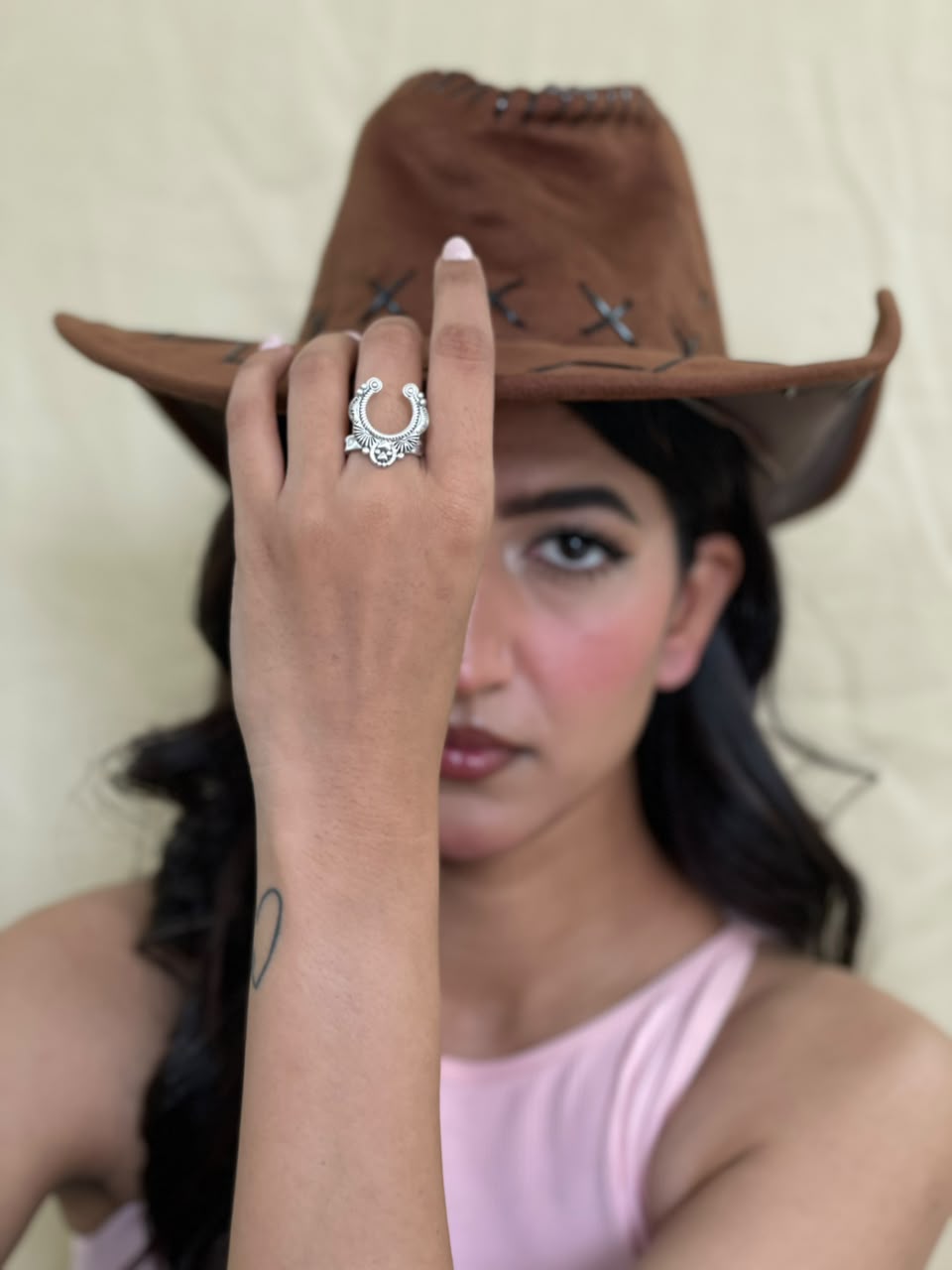 Handmade Sterling Silver Naja Adjustable Ring Signed Nizhoni