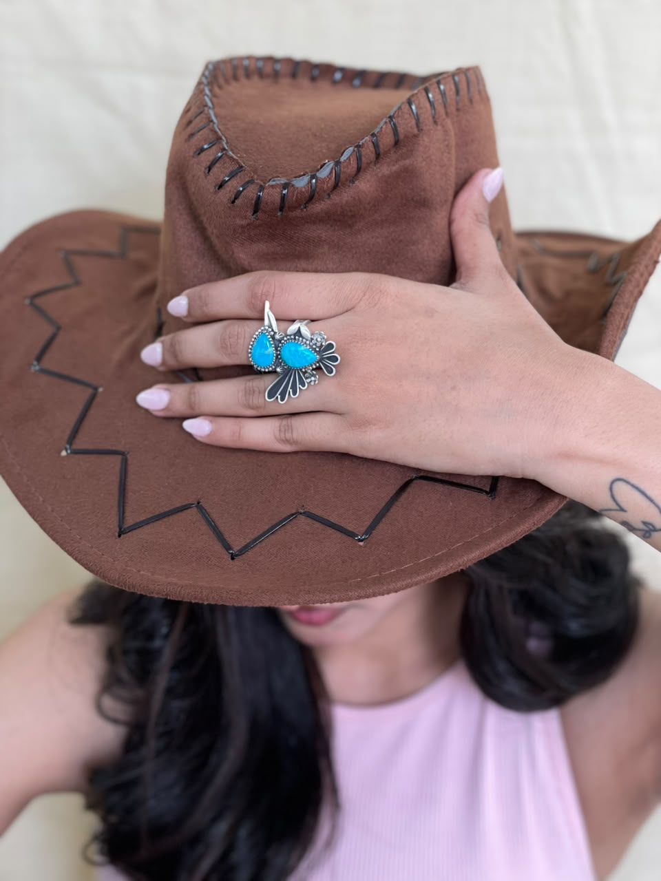 Handmade Sterling Silver Hardy Pit Adjustable Ring Signed Nizhoni