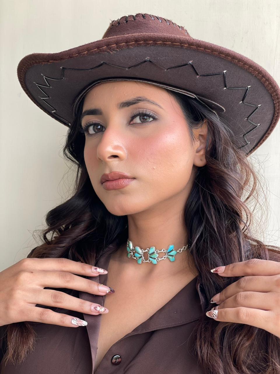 Handmade Sterling Silver Kingman Turquoise Choker Necklace Signed Nizhoni