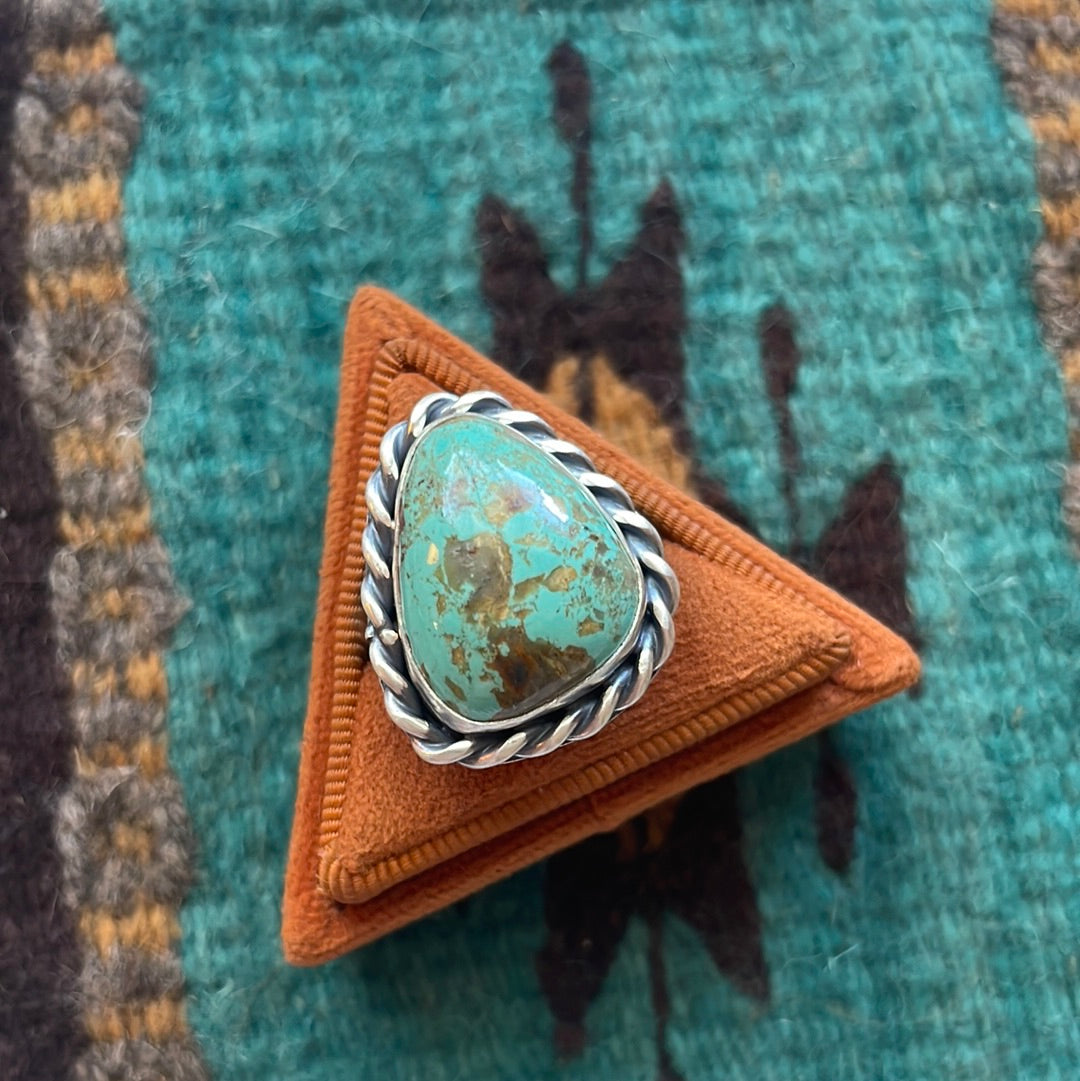 Navajo Turquoise Sterling Silver Ring Size 5.5 Signed