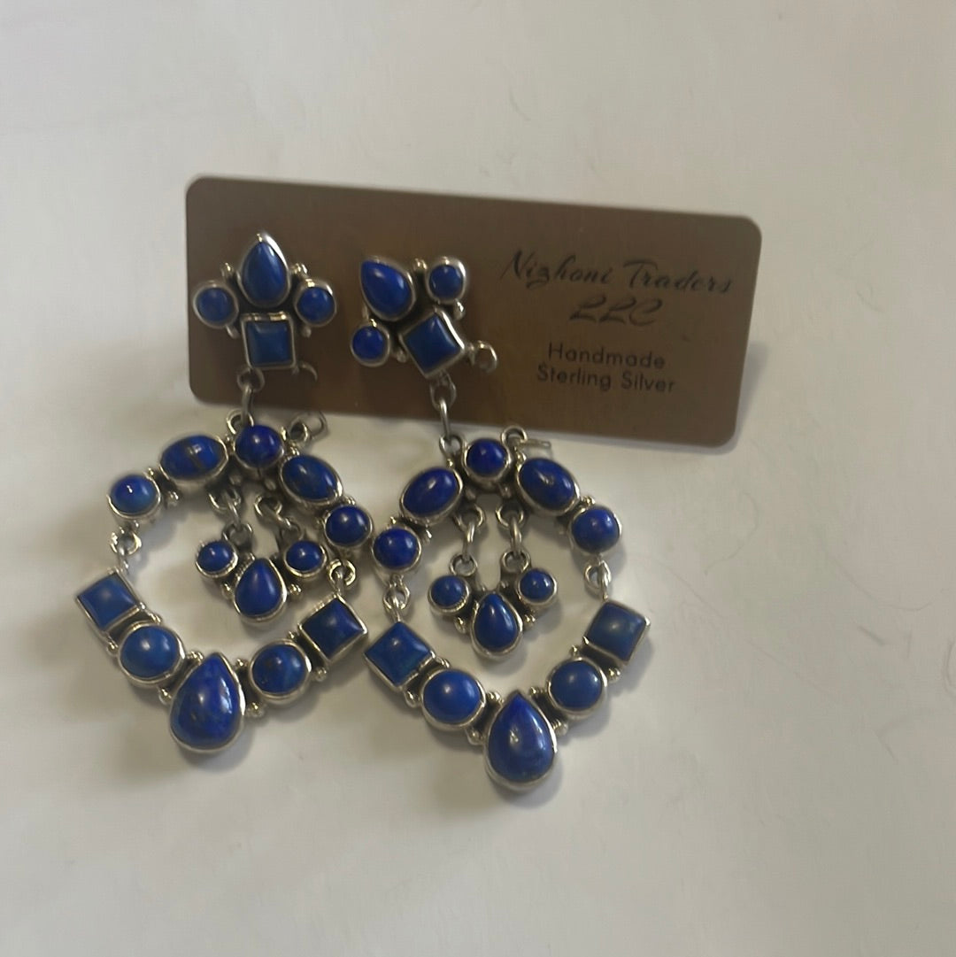 Beautiful Handmade Lapis Dangle Earrings By Dan Dobson