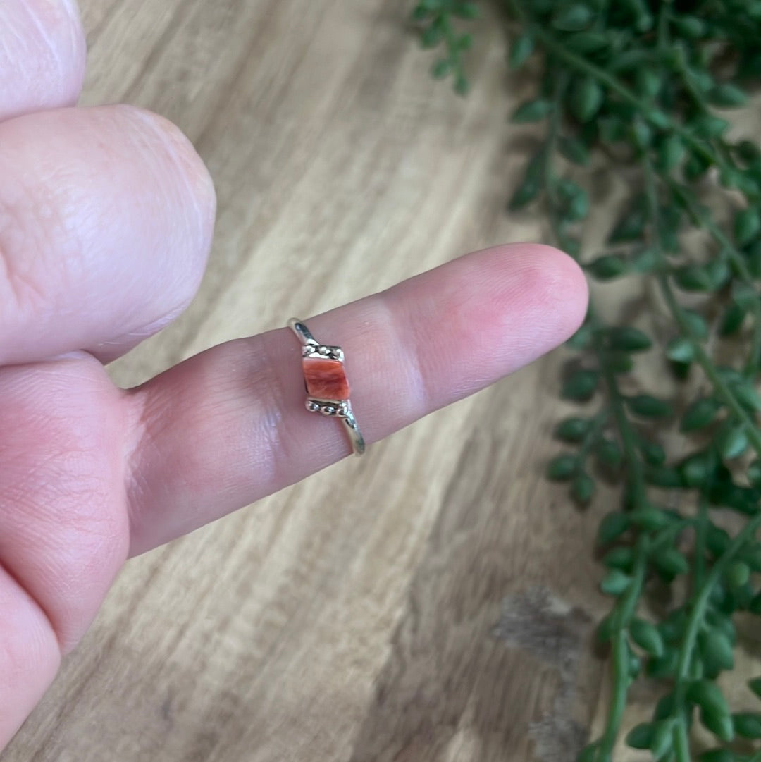 The Mini Navajo Spiny & Sterling Silver Single Stone Ring