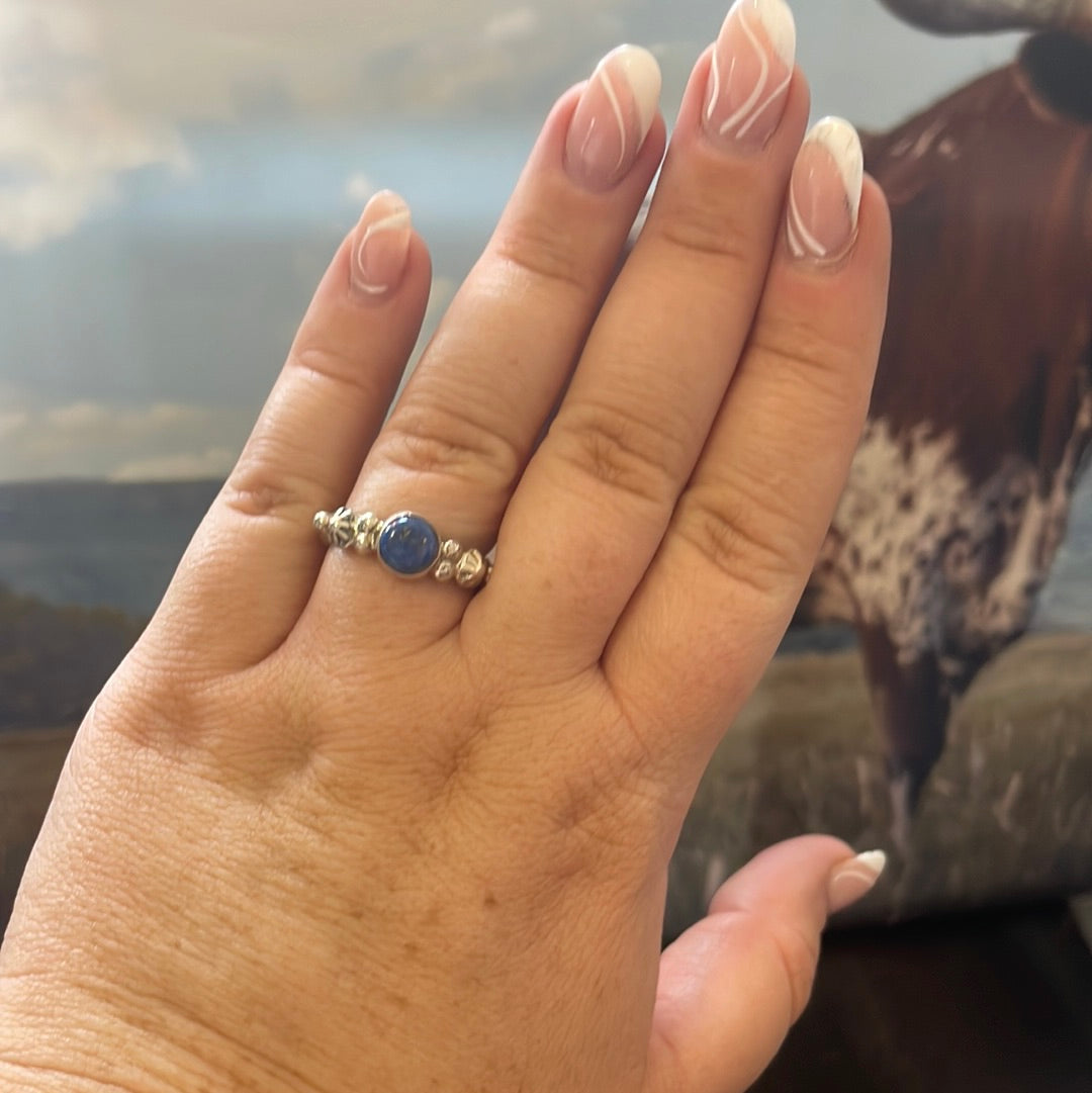 Navajo Small Stone Lapis & Sterling Silver Ring