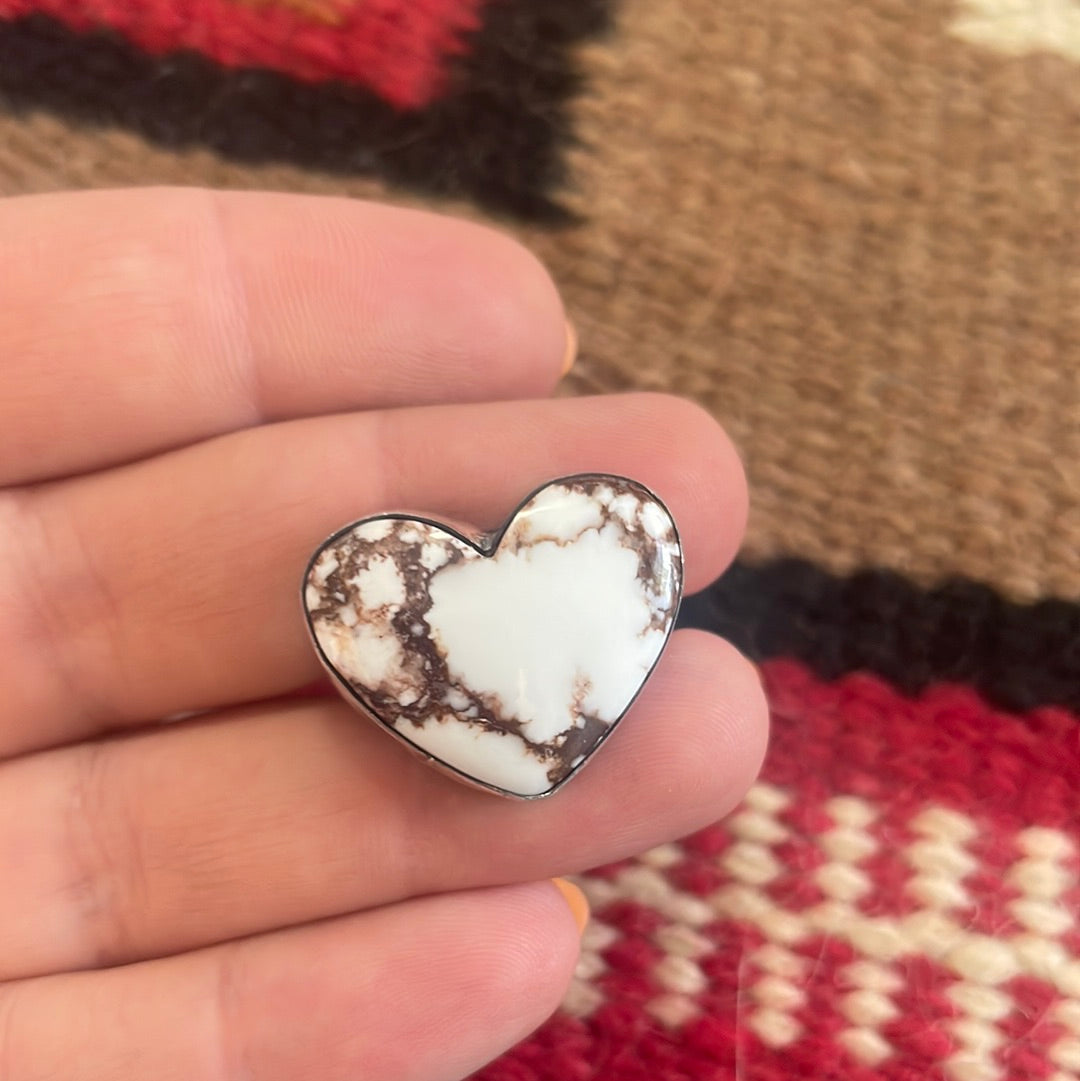 Navajo Wild Horse And Sterling Silver Heart Ring