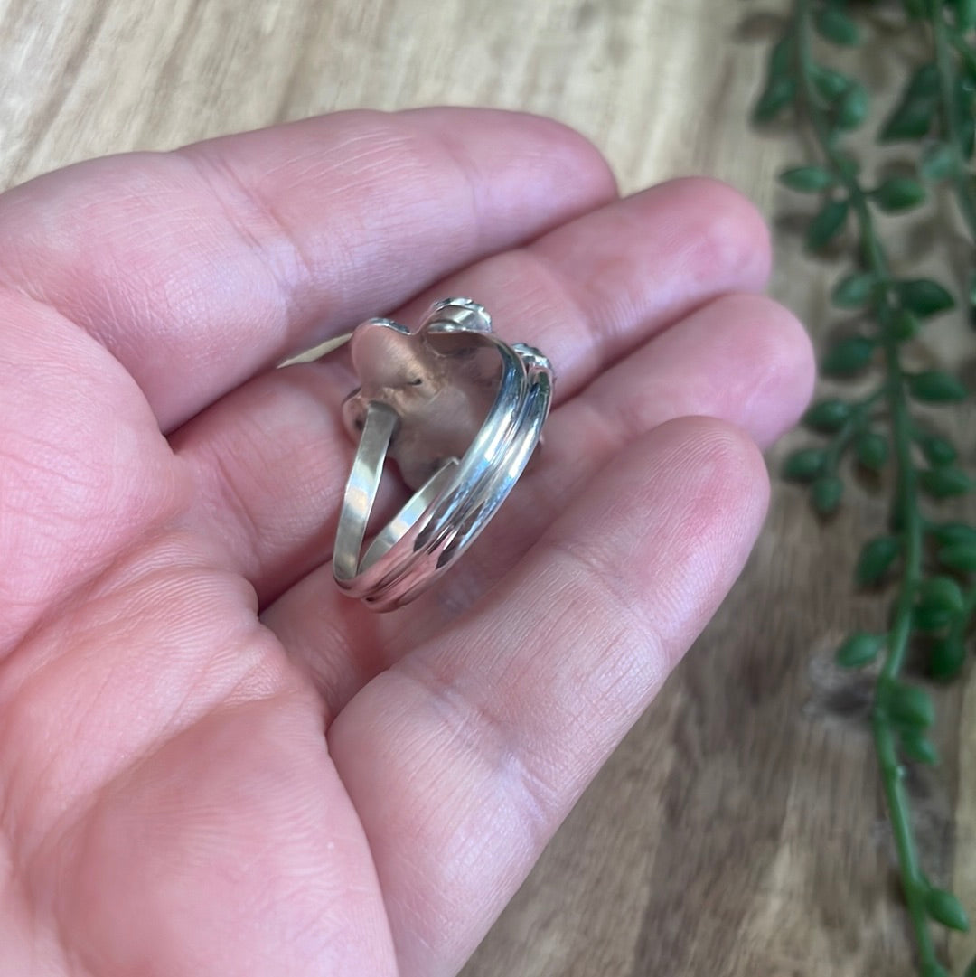 Navajo Turquoise & Sterling Silver Flower Ring