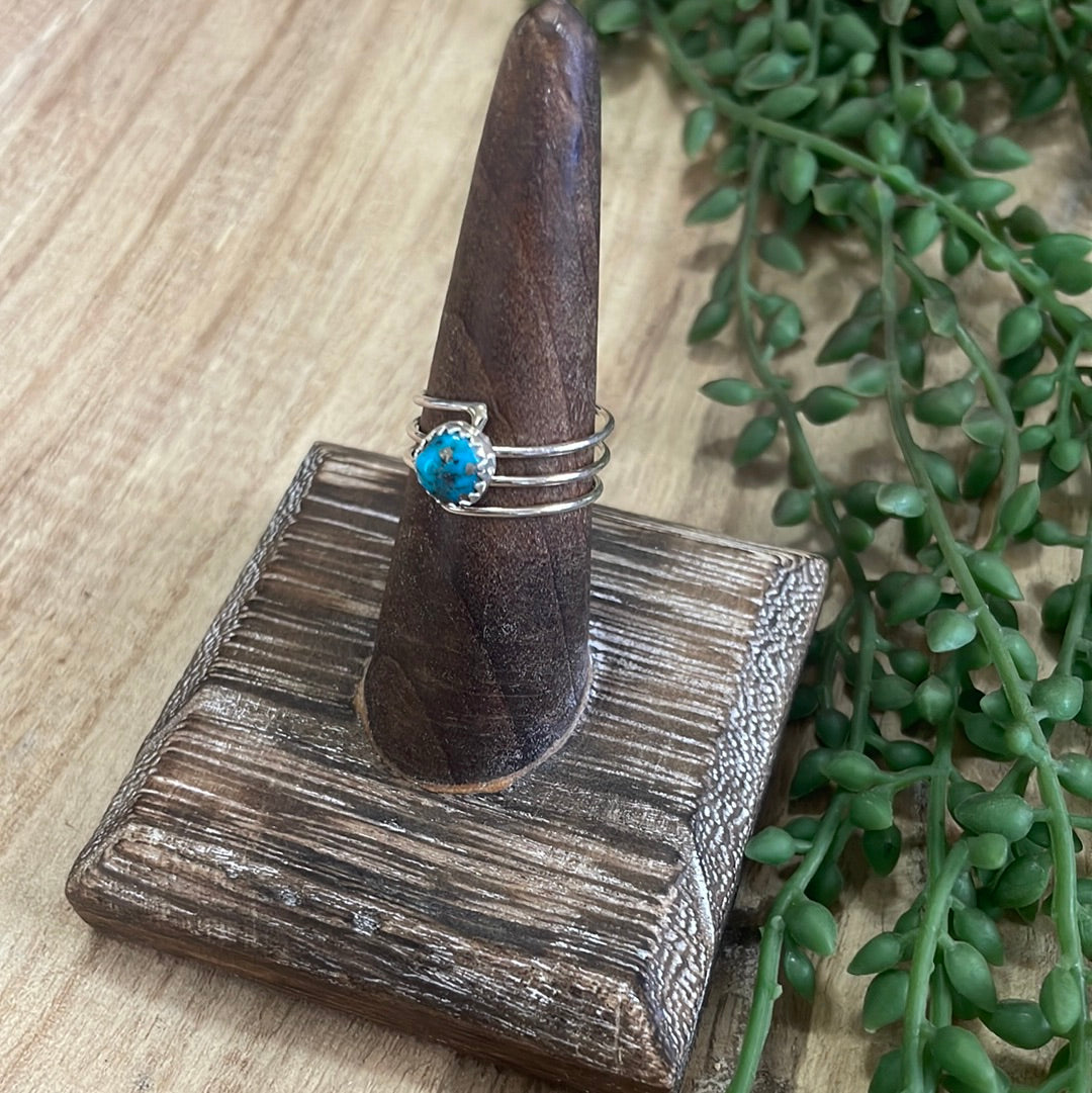 The Mini Navajo Turquoise & Sterling Silver Single Stone Ring