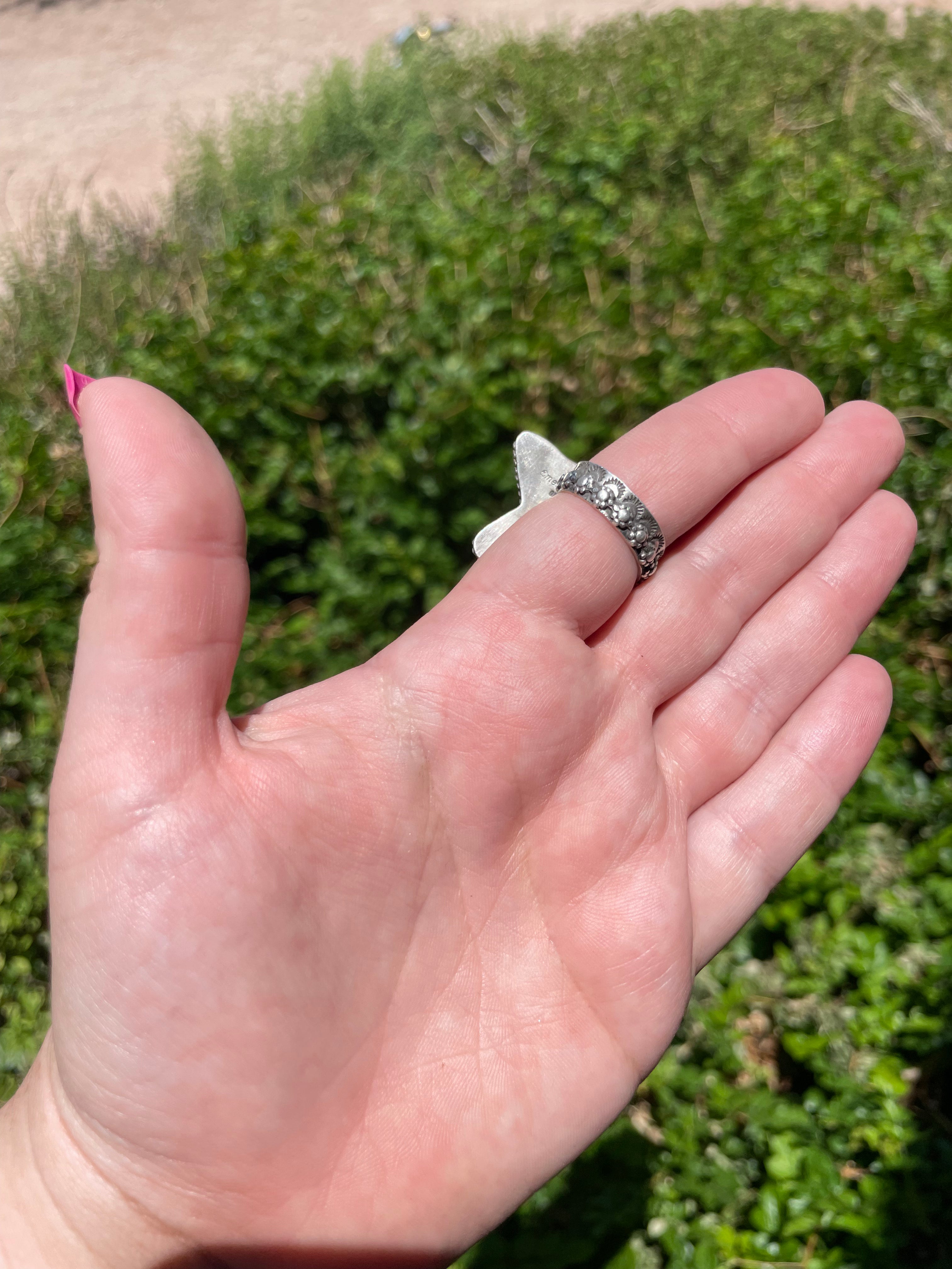 Navajo Purple Dream And Sterling Silver Star Adjustable Ring