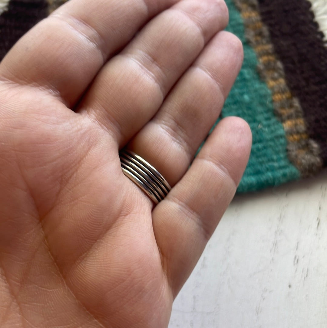 Navajo Sterling Silver & Rhodochrosite Single Stone Rings