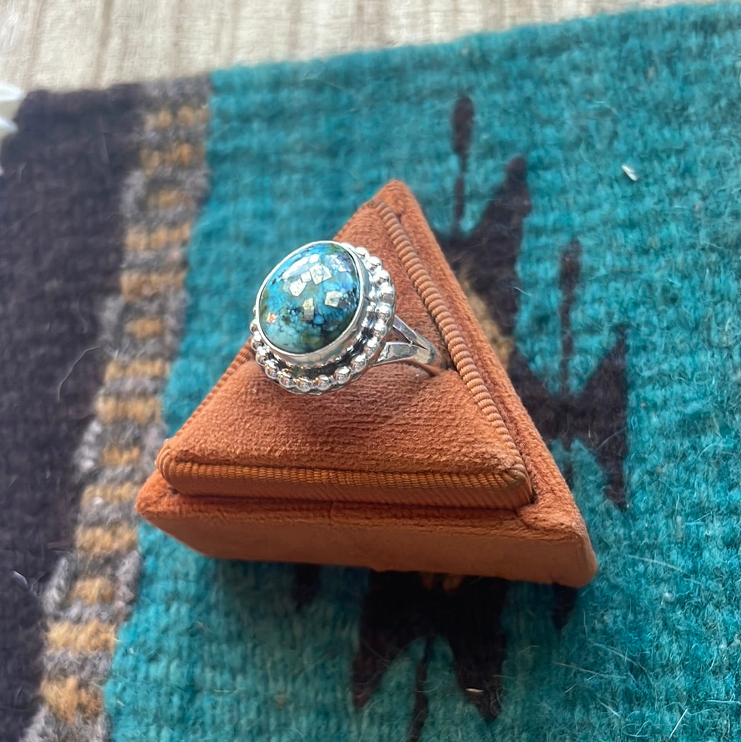 “The Andi” Navajo Turquoise Sterling Silver Ring Size 9.5