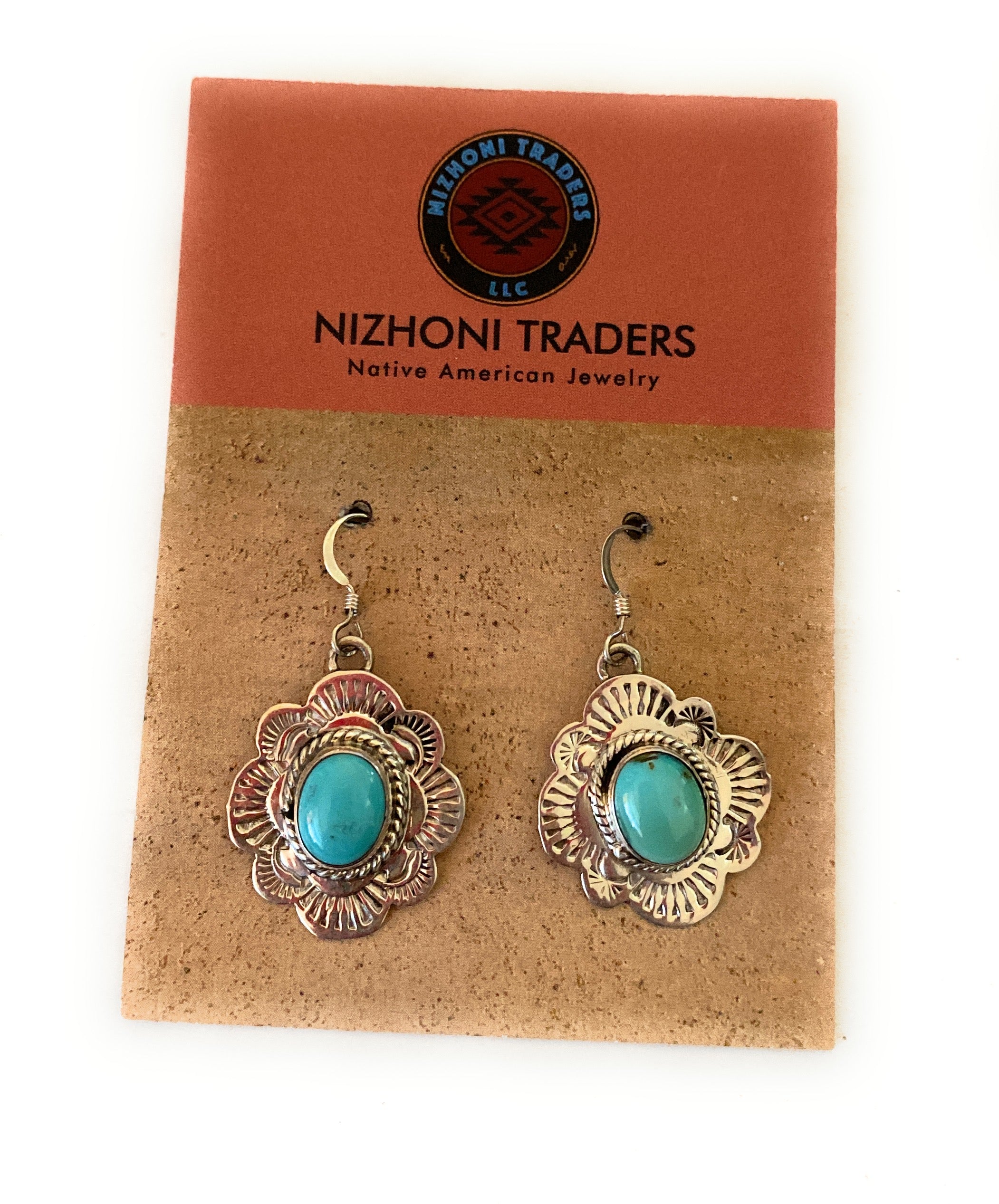 Navajo Sterling Silver & Turquoise Dangle Earrings