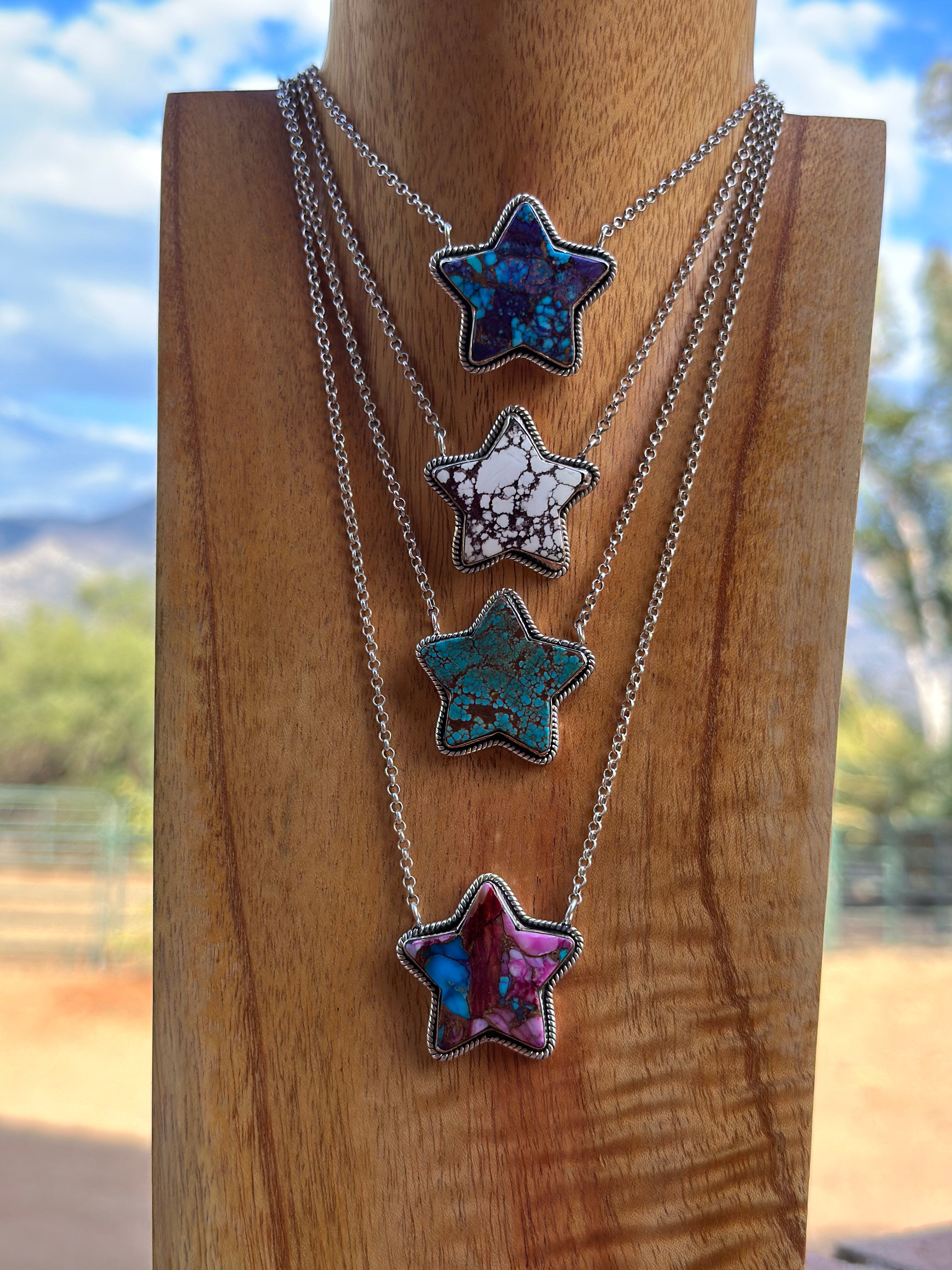 Handmade Sterling Silver Star Necklaces