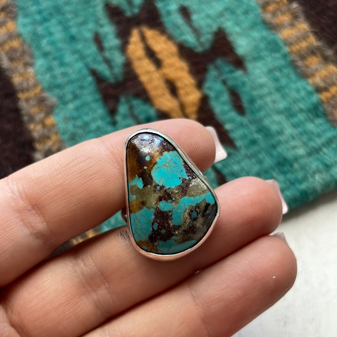 Navajo Sterling Silver & Turquoise Ring Size 8