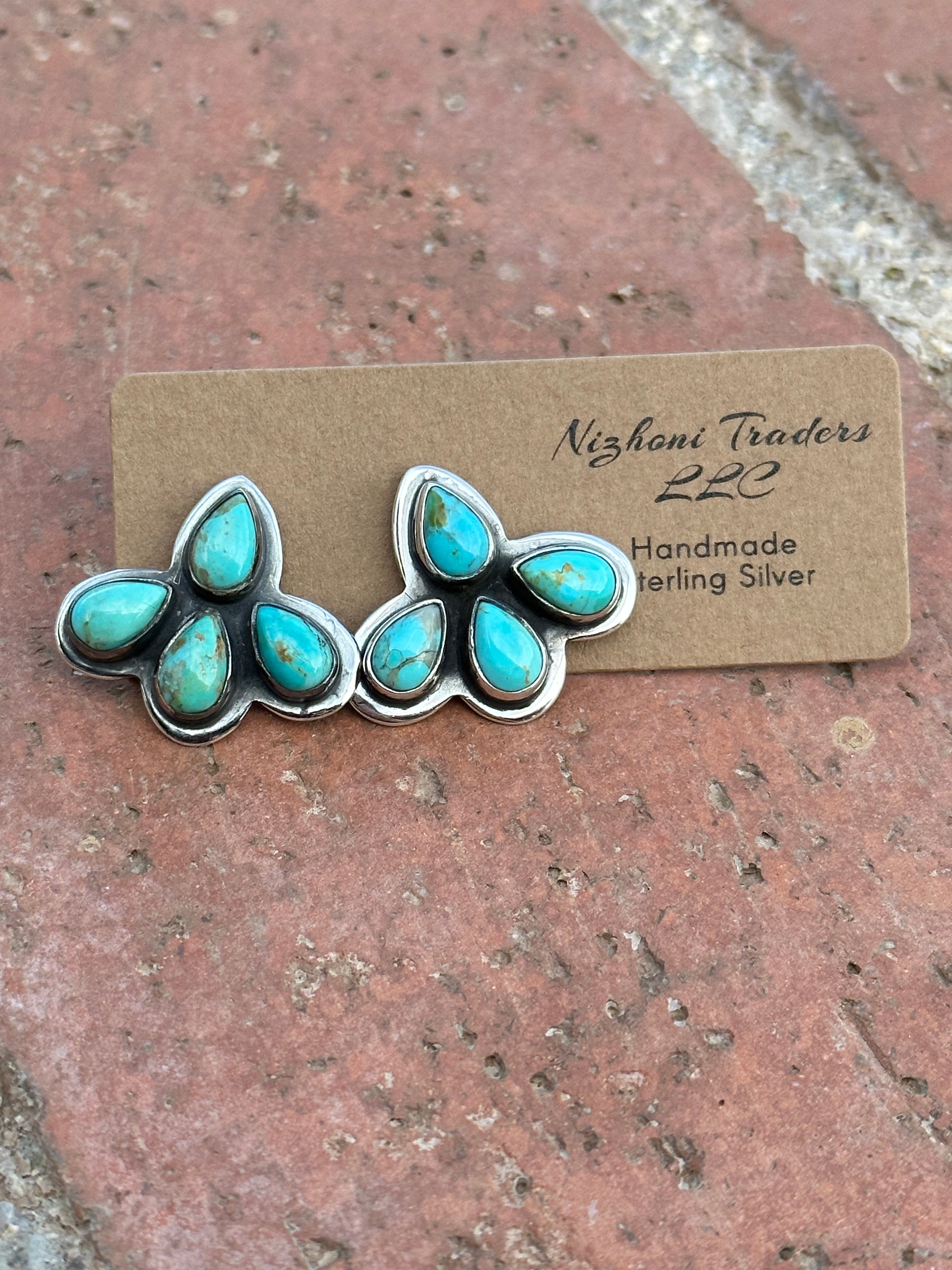 Handmade The Sunny Turquoise Post Earrings