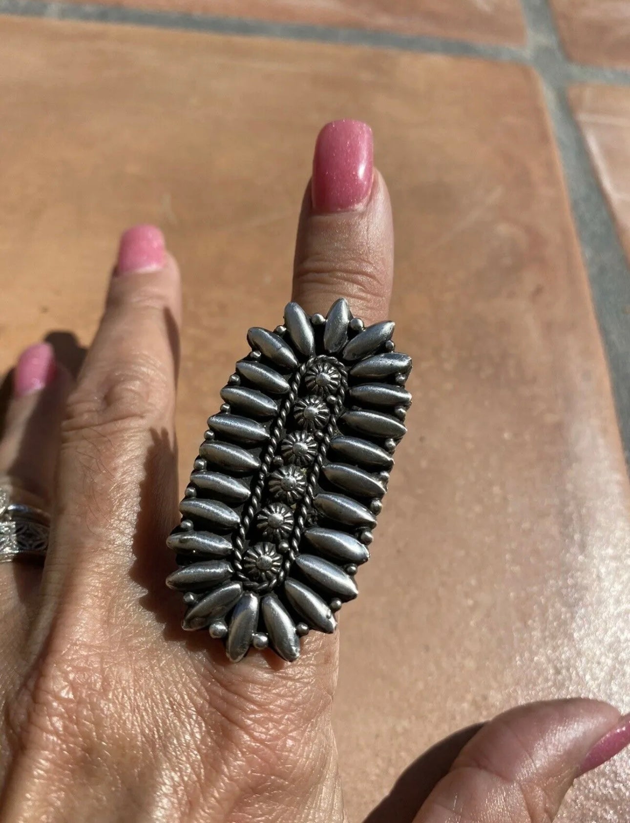 Patrick Yazzie Navajo Sterling Silver Hand Stamped Ring