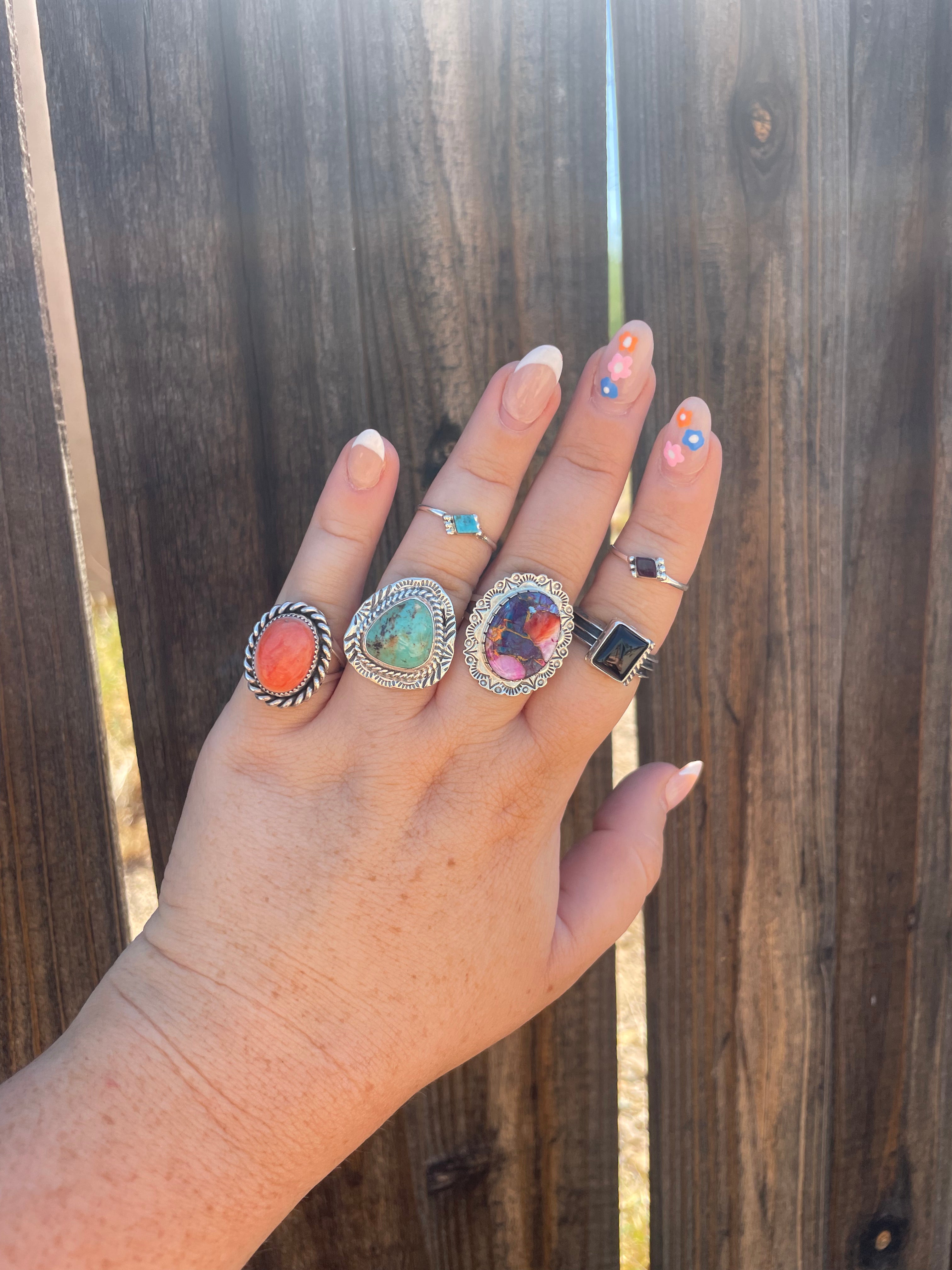 The Mini Navajo Turquoise & Sterling Silver Single Stone Ring