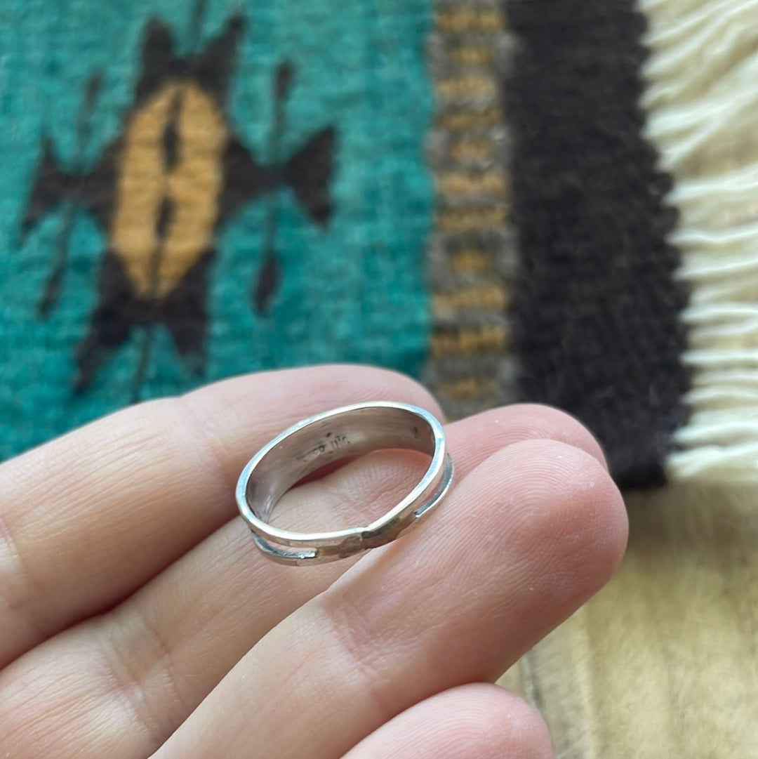 Navajo Sterling Silver & Blue Opal Inlay Ring