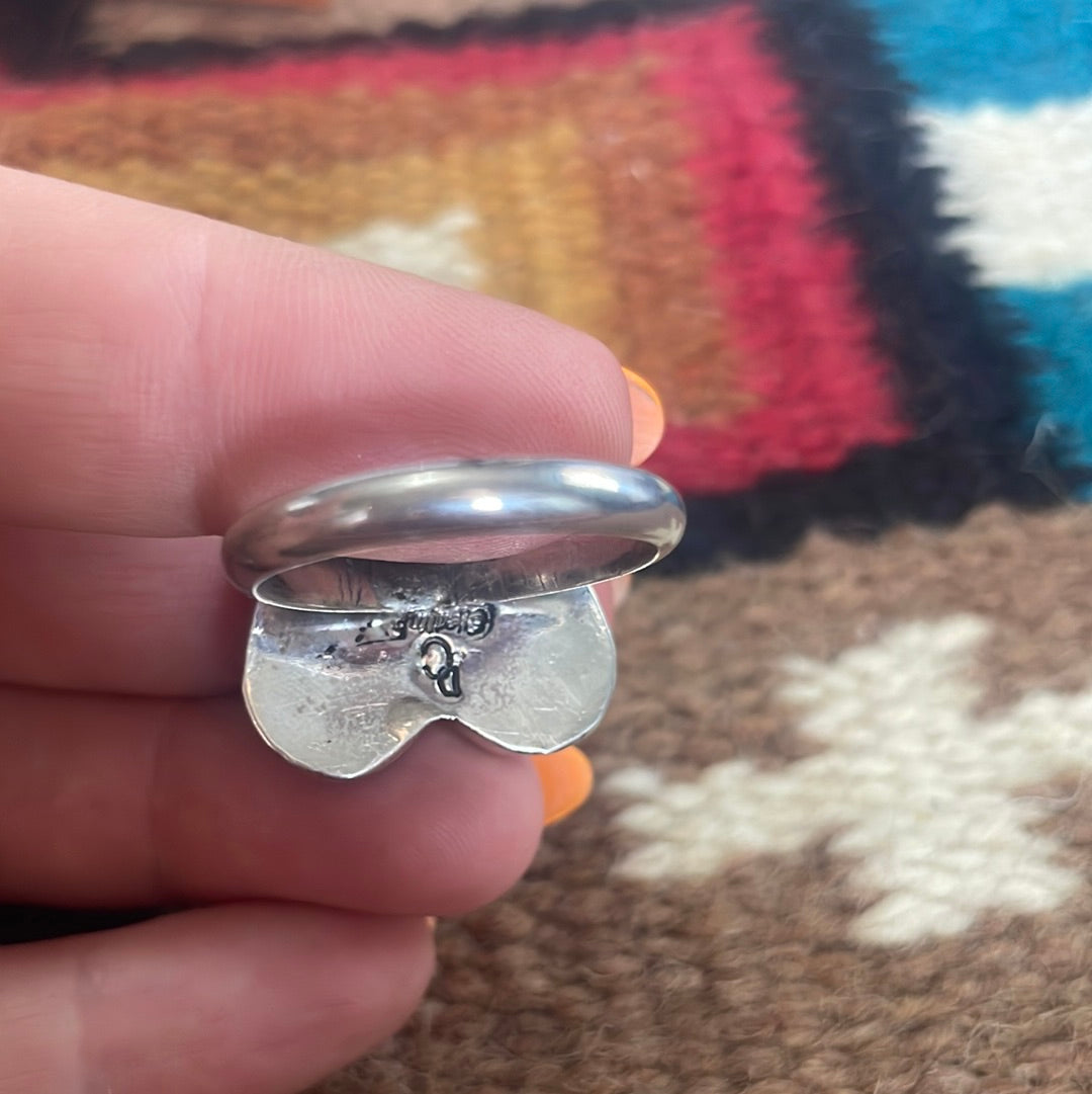 Navajo Wild Horse And Sterling Silver Heart Ring