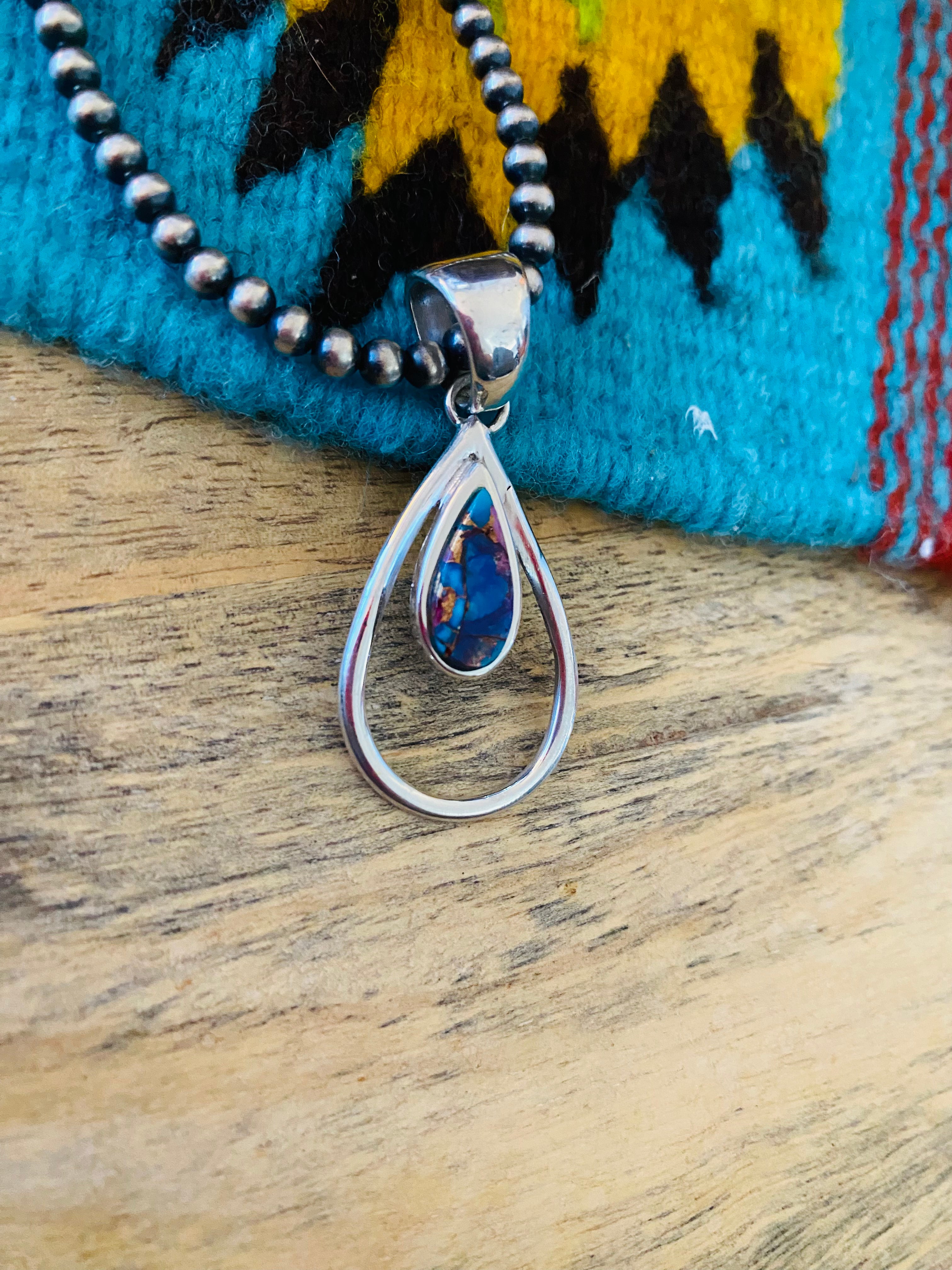 Navajo Sterling Silver & Pink Dream Pendant