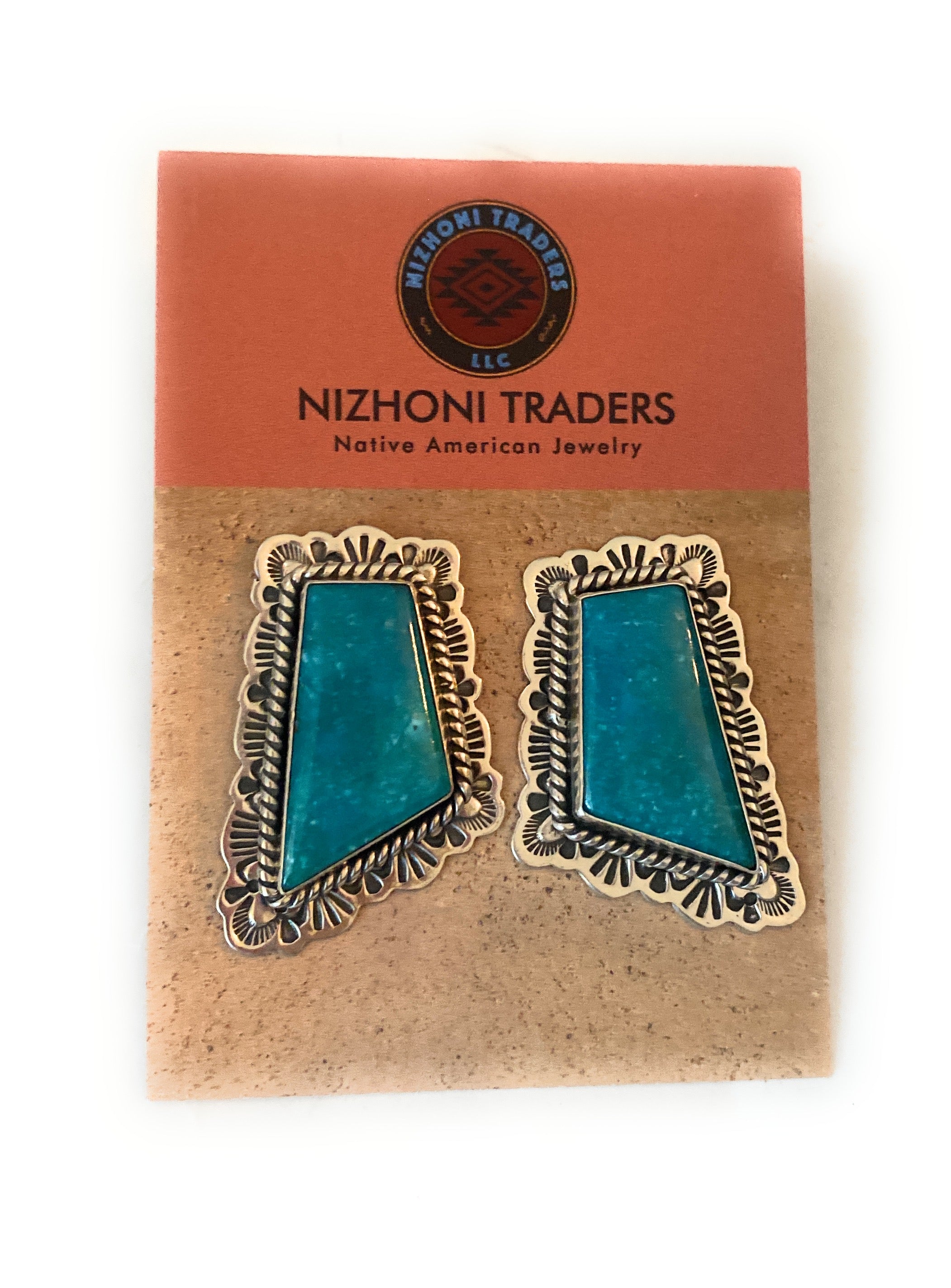 Navajo Sterling Silver & Turquoise Post Earrings