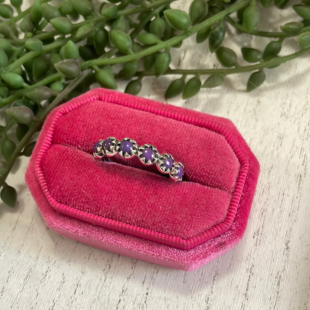 Purple Mojave Turquoise & Sterling Silver Mini Eternity Band