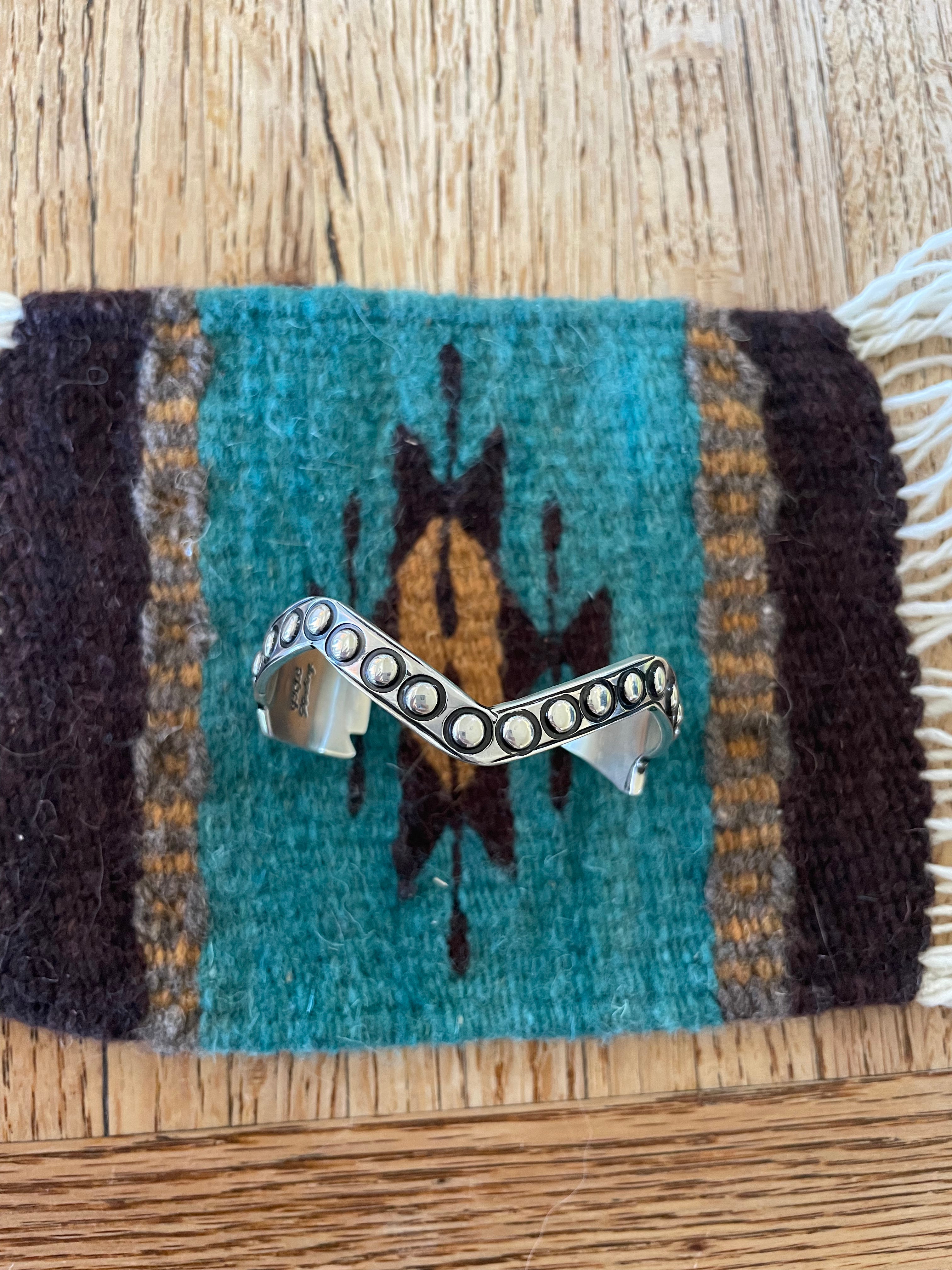 Navajo Sterling Silver Arrow Cuff Bracelet Signed